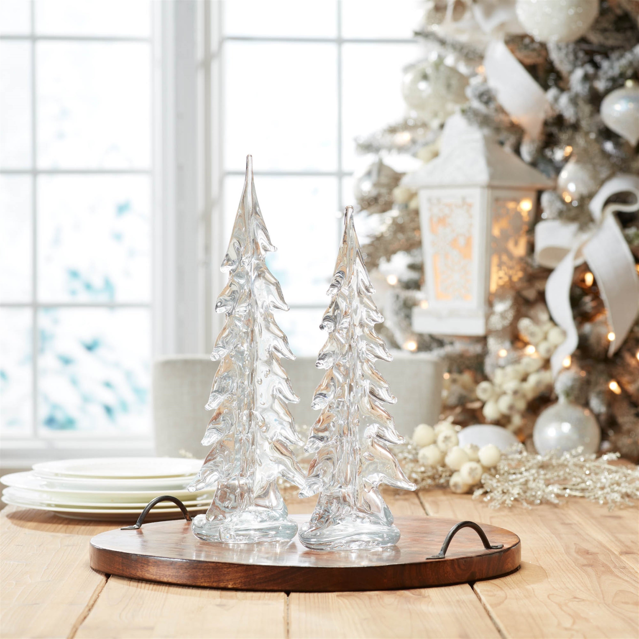 Clear-Glass-Pine-Tree-(Set-of-2)-Christmas-Decor