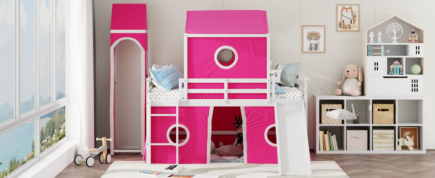 Loft Bed & Slide Tent And Tower