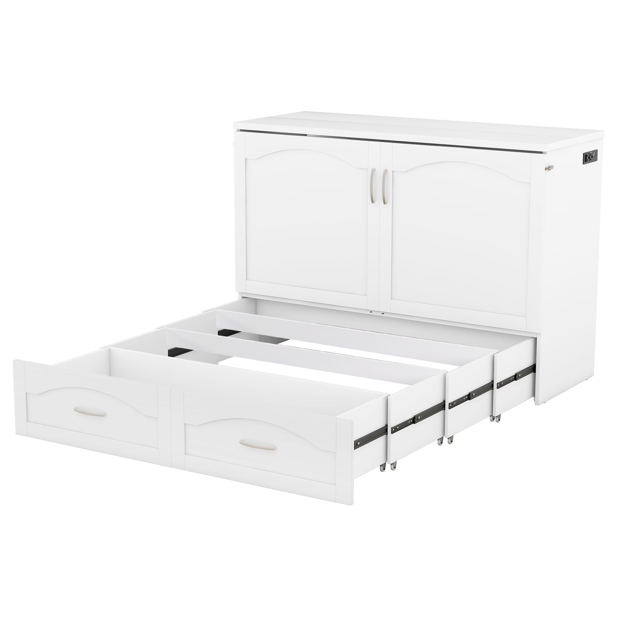 Murphy Wall Bed With Drawer And A Set Of Sockets & USB Ports, Pulley Structure Design