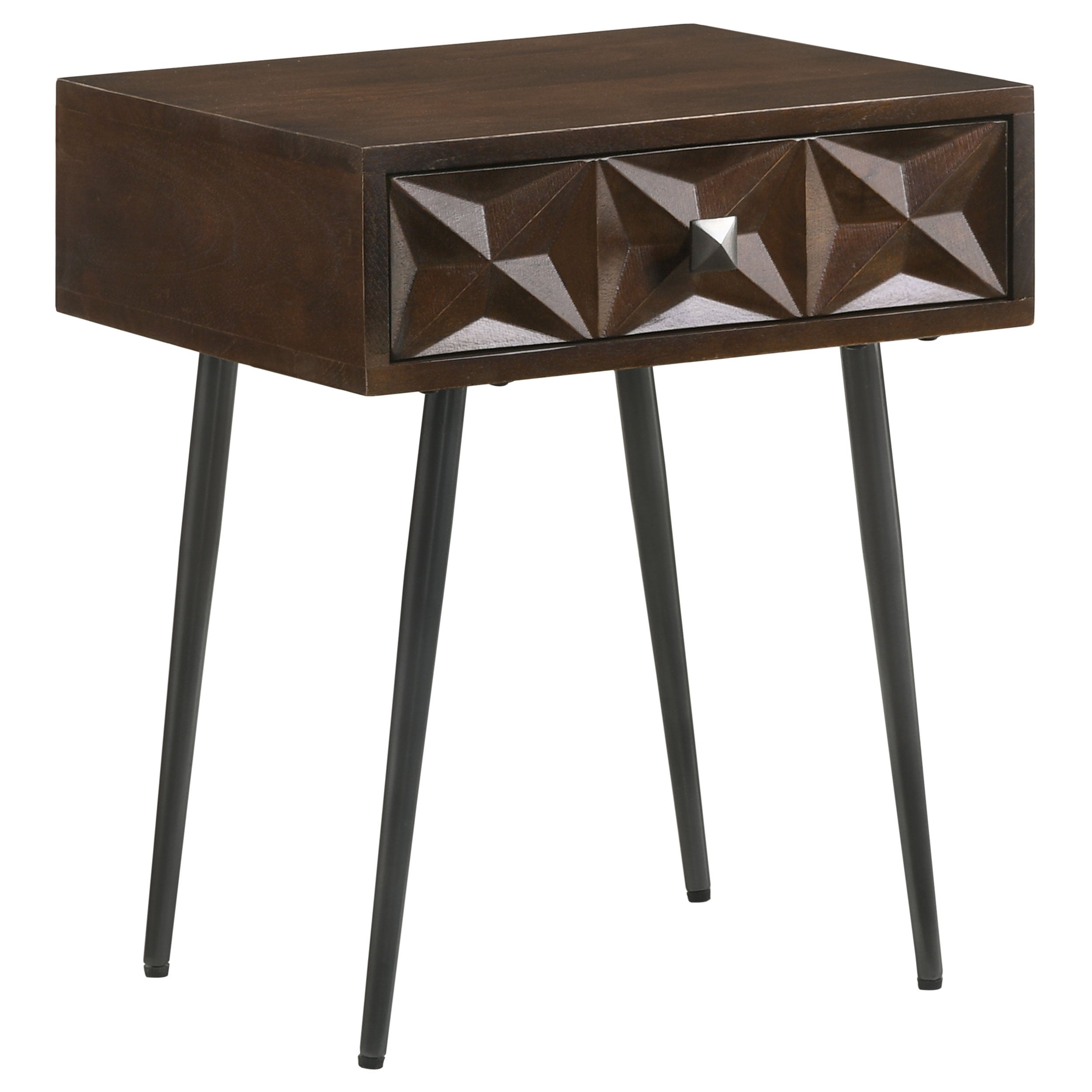Ezra 1-drawer Rectangular Accent Side Table Coffee Brown-CoasterEveryday