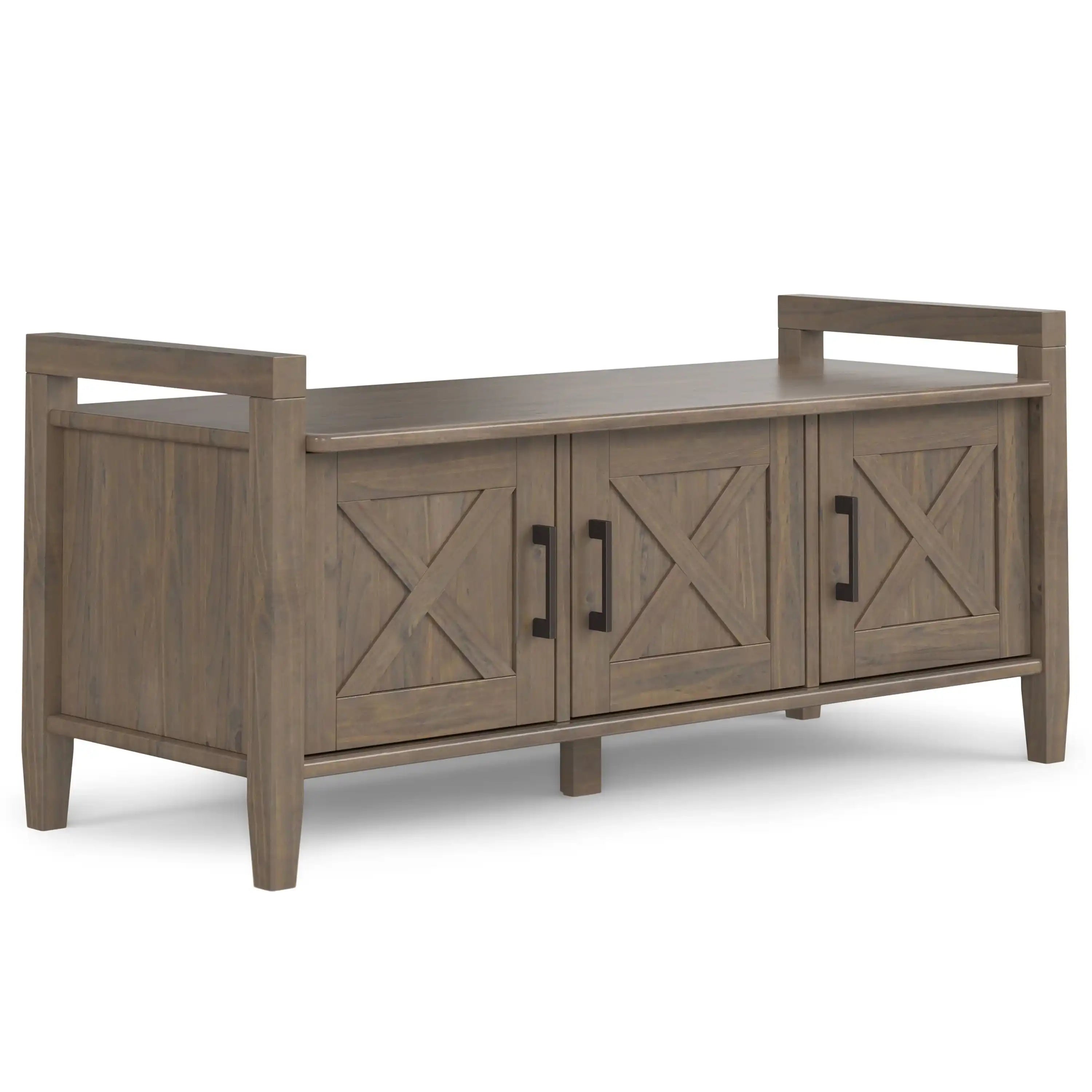 Ela - Entryway Storage Bench - Smoky Brown - Best Buy Furniture