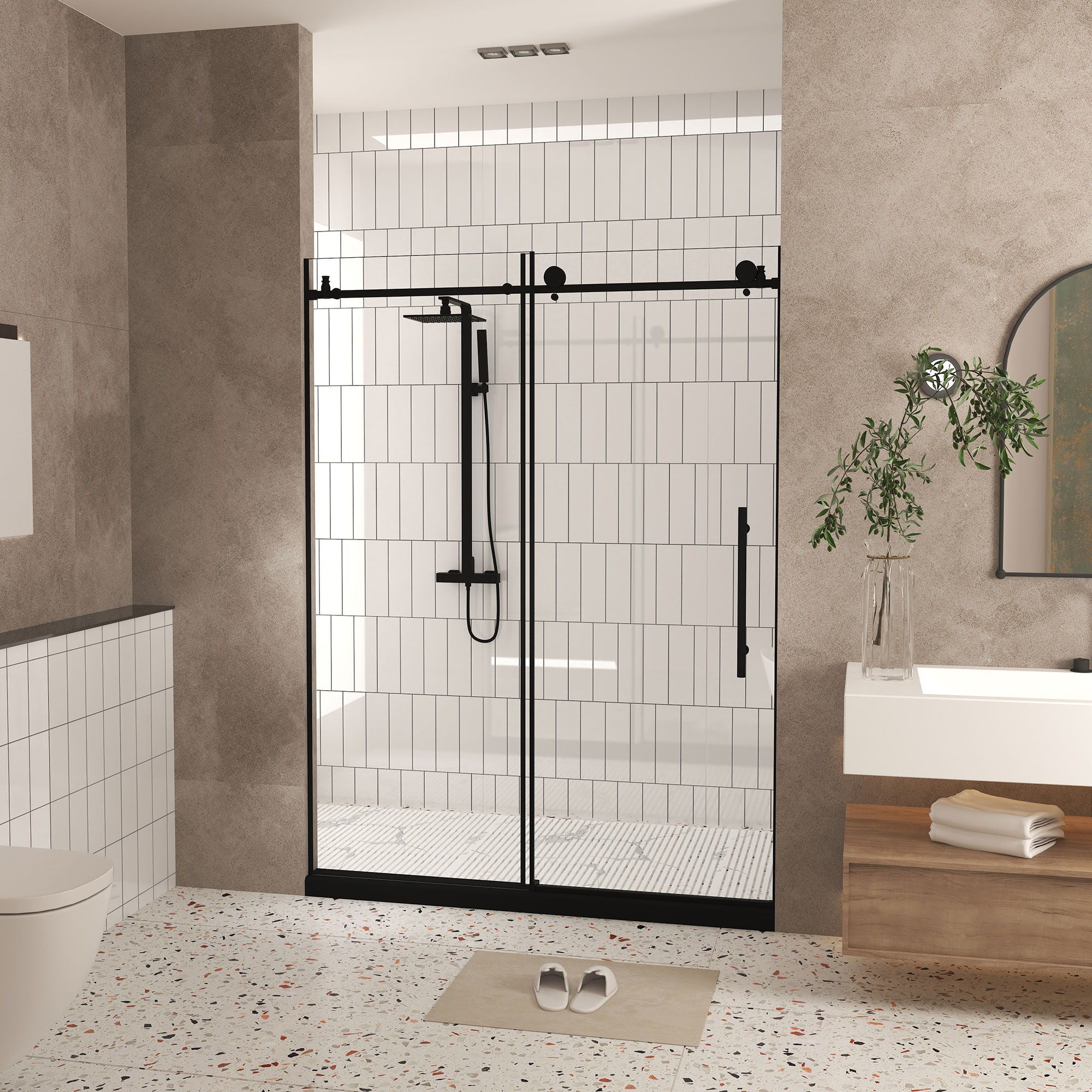 Frameless Shower Door With Handle