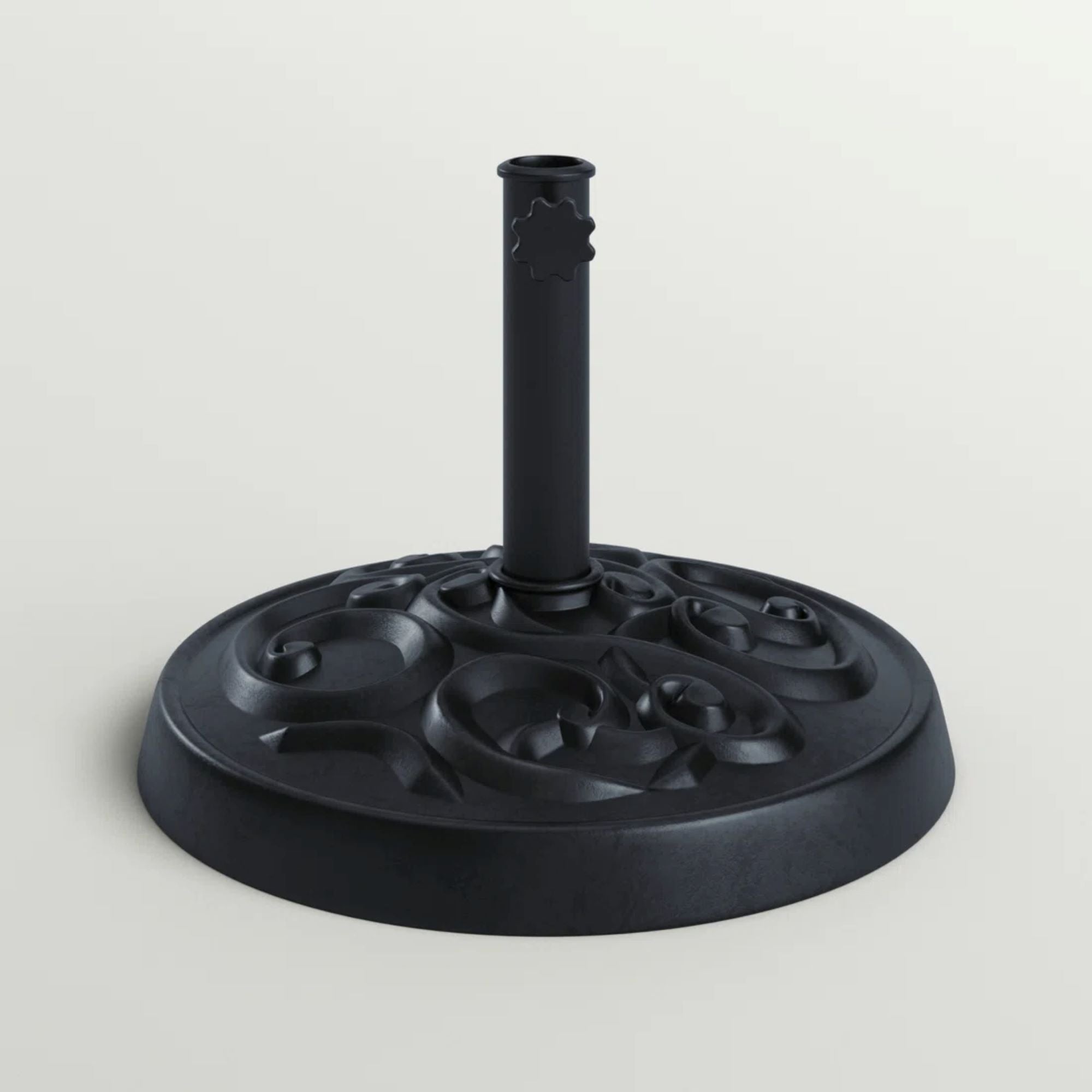 Rust-Resistant Resin Umbrella Base - Black