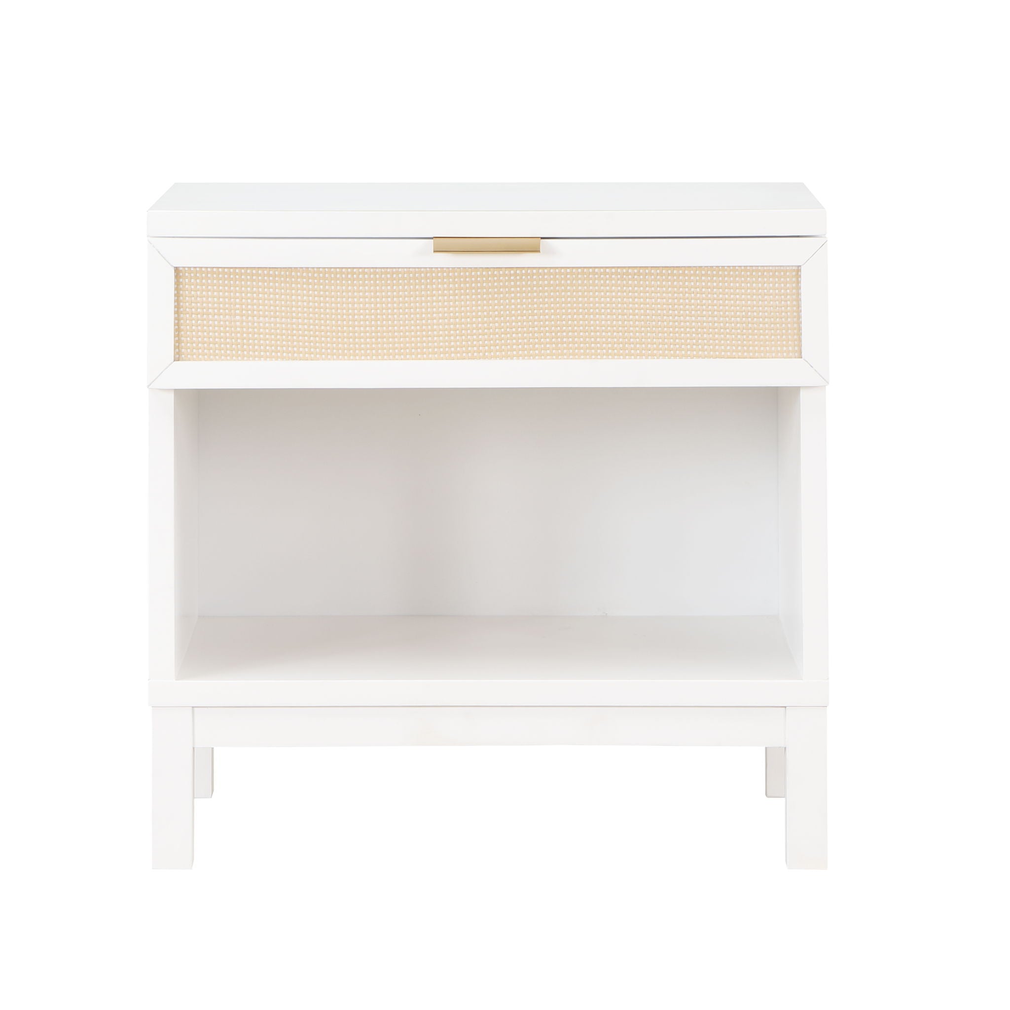 Blake - Cane 1 Drawer Nightstand With Cane Front - White