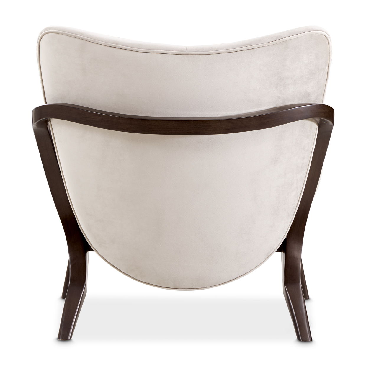 Camellia Field - Velvet Accent Chair - Beige / Dark Brown