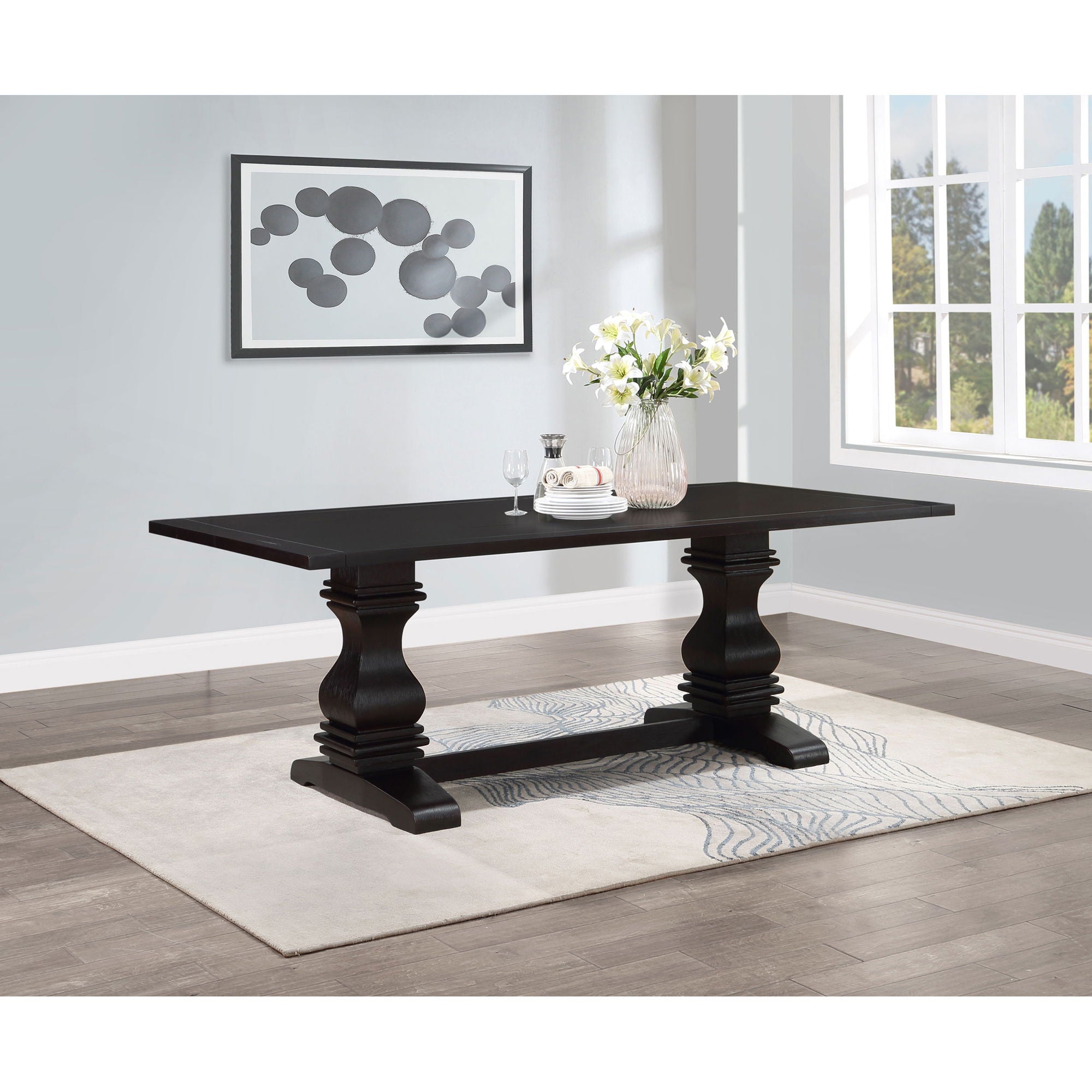 Villeneuve - Rectangular Double Pedestal Dining Table - Rustic