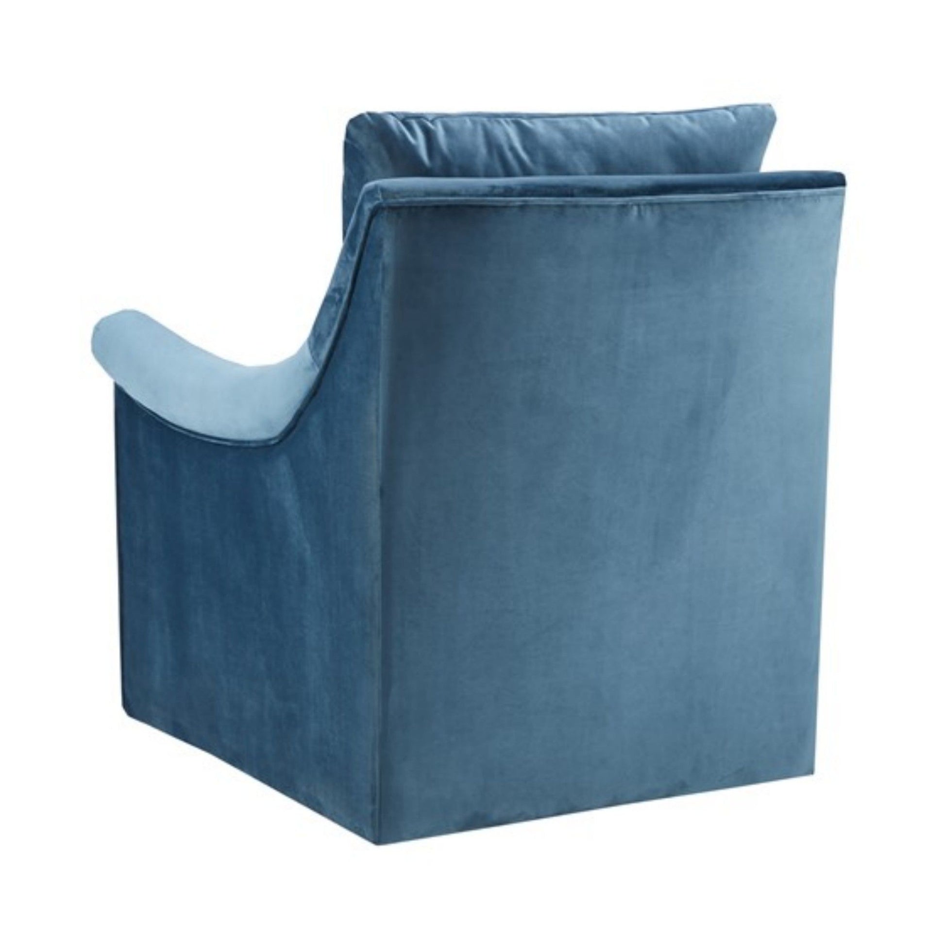 Swivel Chair With Curved Arms And Straight Back - Blue - Best Buy Furniture