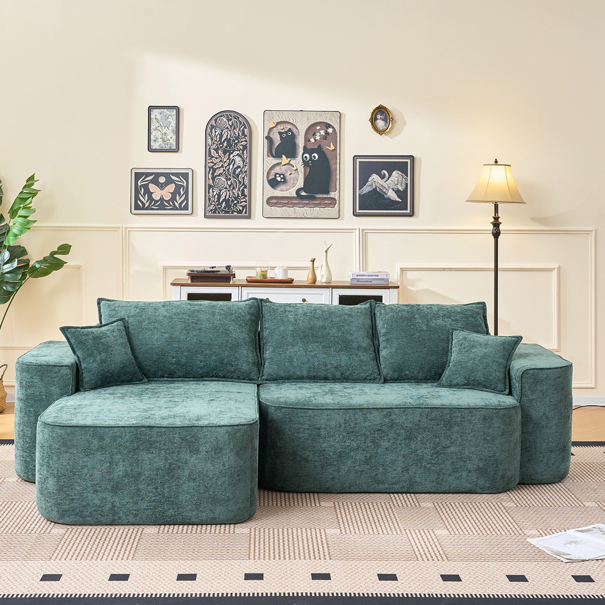 L-Shaped Sectional Sofa Couch With Chaise, Extra Deep Seats