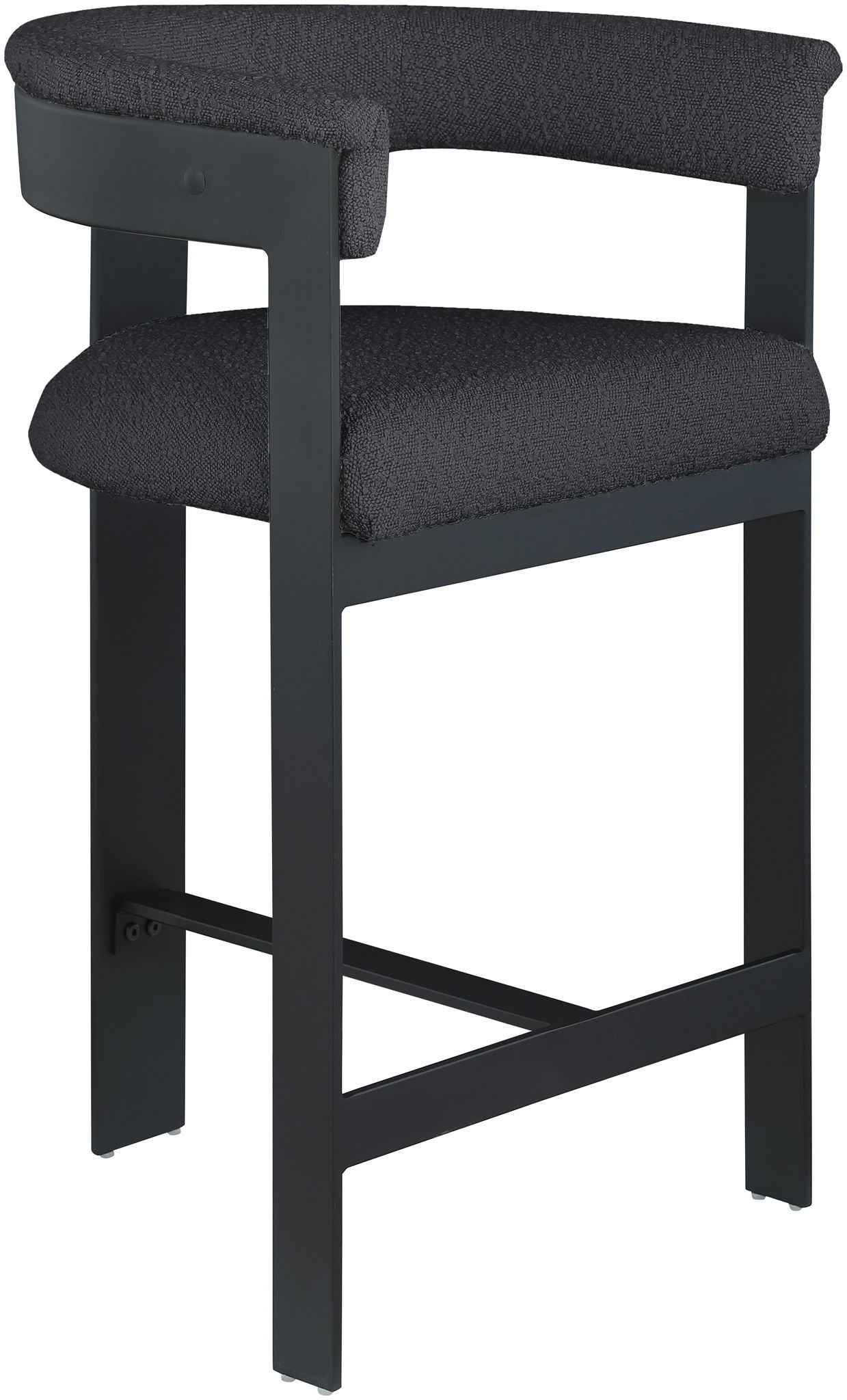 Romeo - Boucle Counter Stool With Black Base (Set of 2)