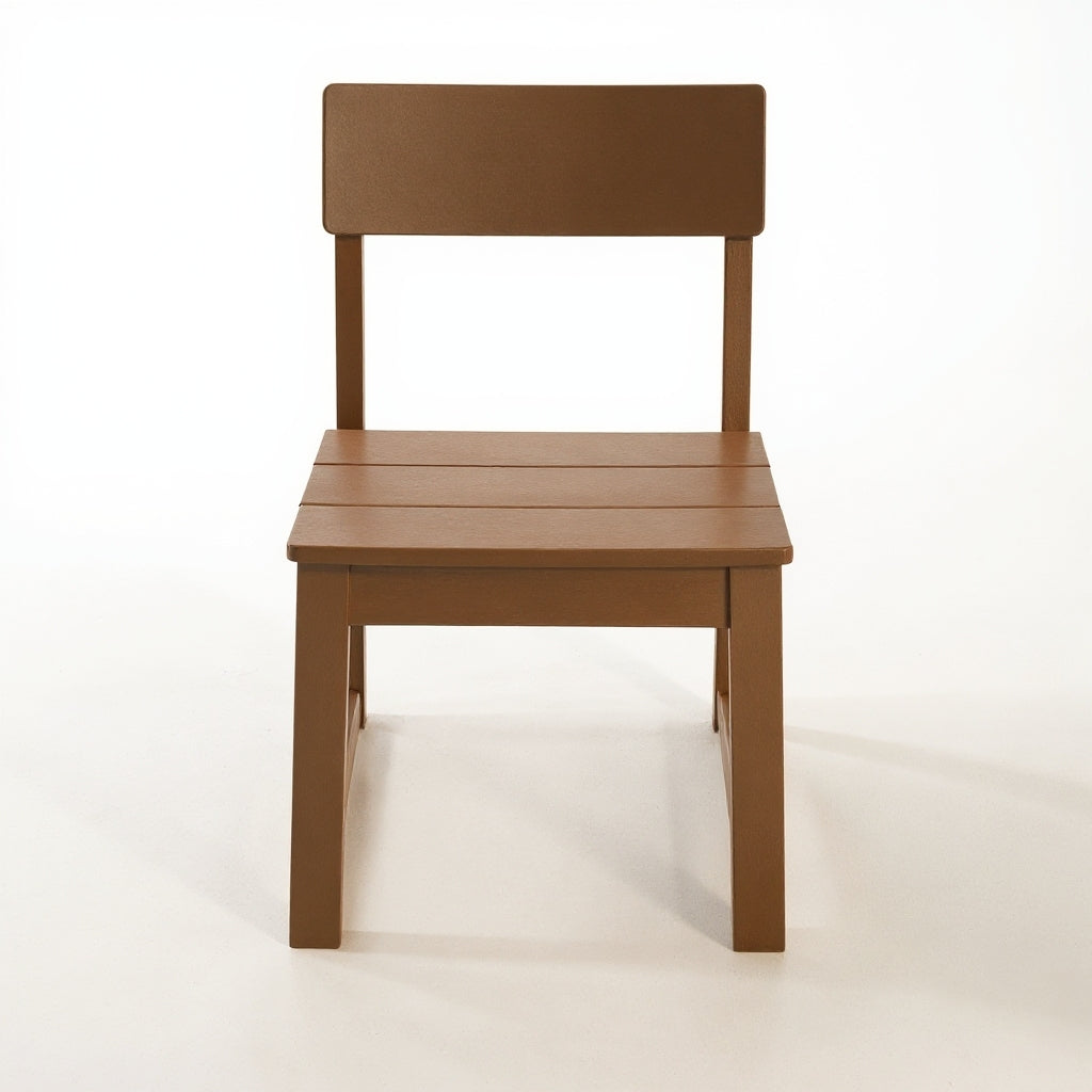 7-Piece HDPE Outdoor Dining Set for 6 – Weather-Resistant Patio Table with Umbrella Hole and 6 Armrest Chairs (Brown)