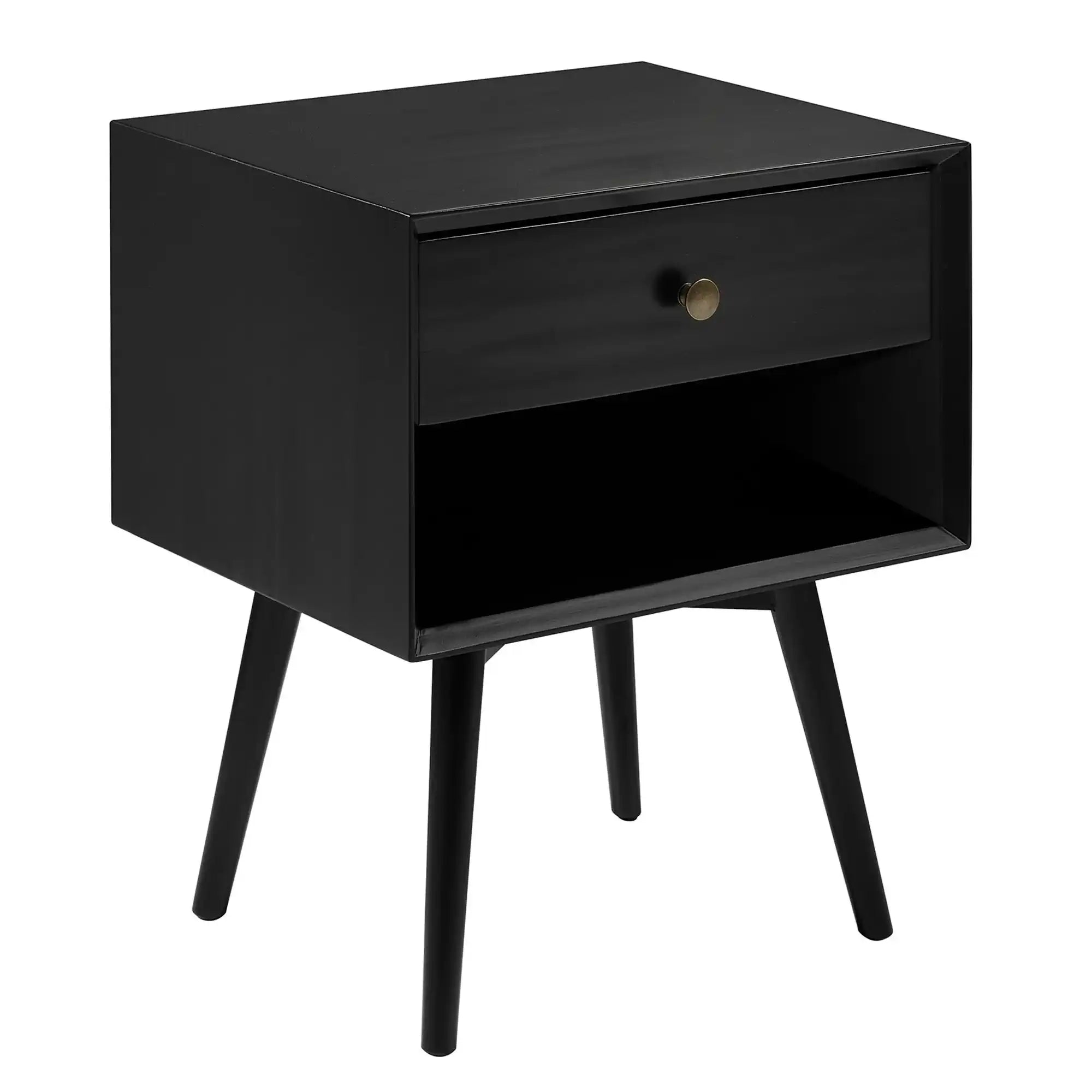 Mid-Century Modern Single Drawer Solid Wood Nightstand - Best Buy Furniture