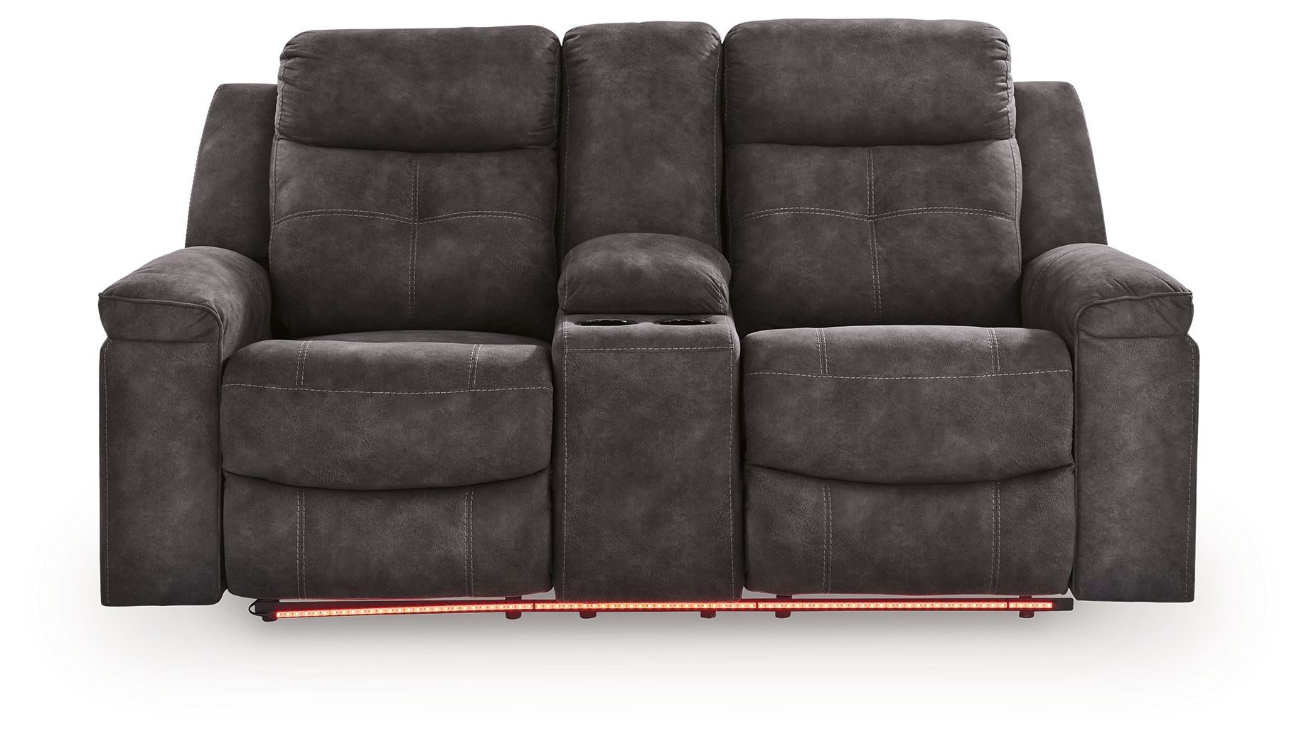 Brysonview - Double Reclining Loveseat With Console - Charcoal - Best Buy Furniture