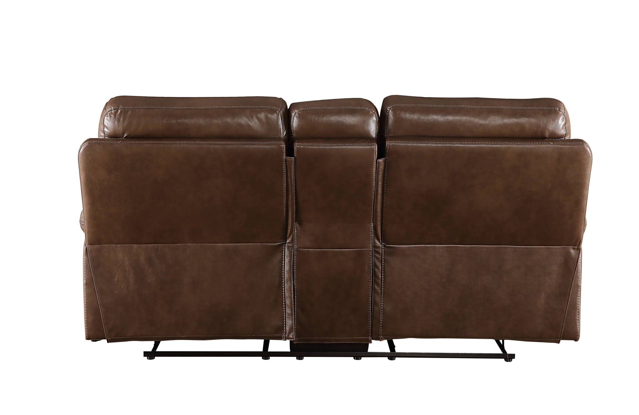 Aashi - Leather Gel Match 3 Piece Recliner Living Room Set - Brown - Best Buy Furniture