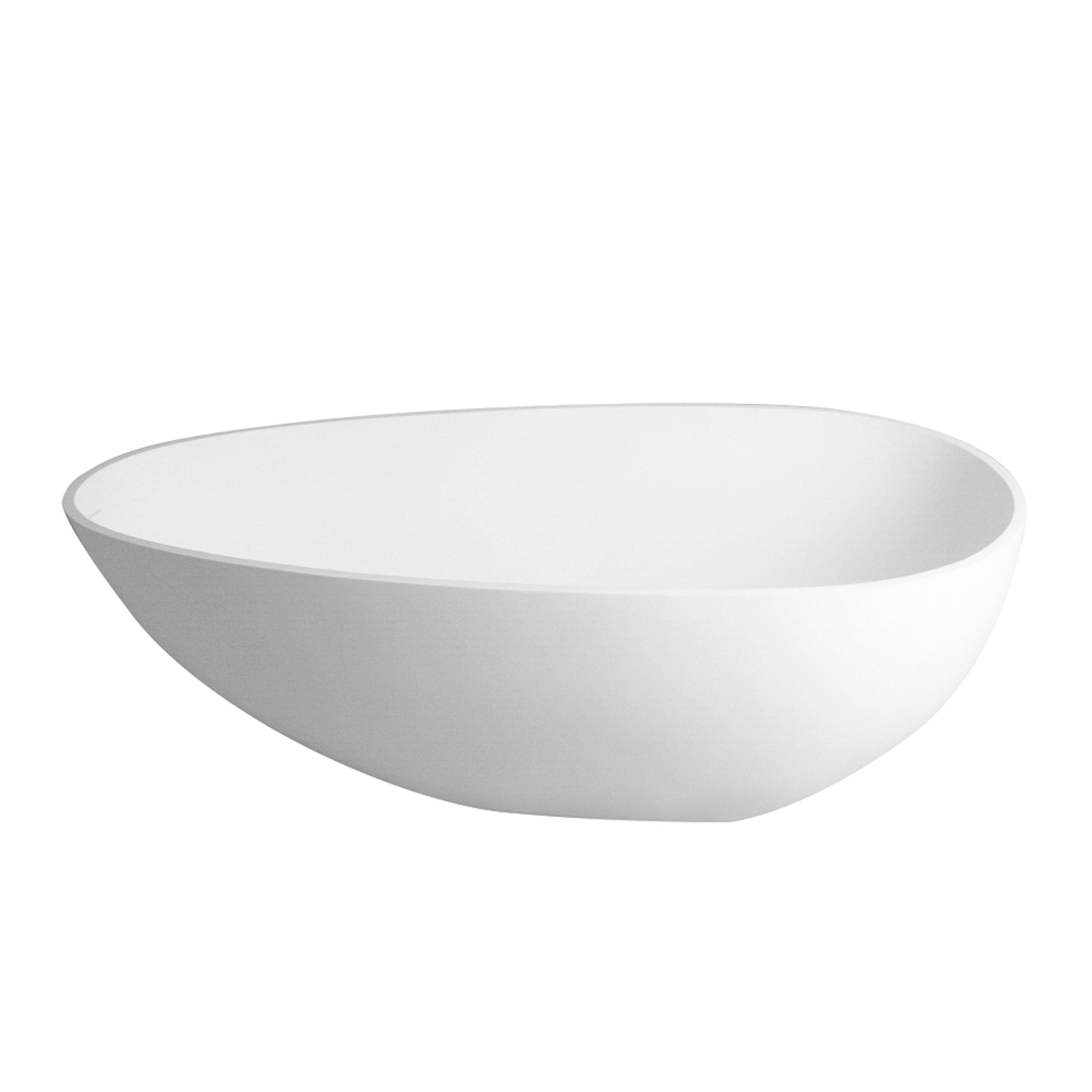 Solid Surface Stone Resin Freestanding Egg Shape Bathtub For The Bathroom - Matte White