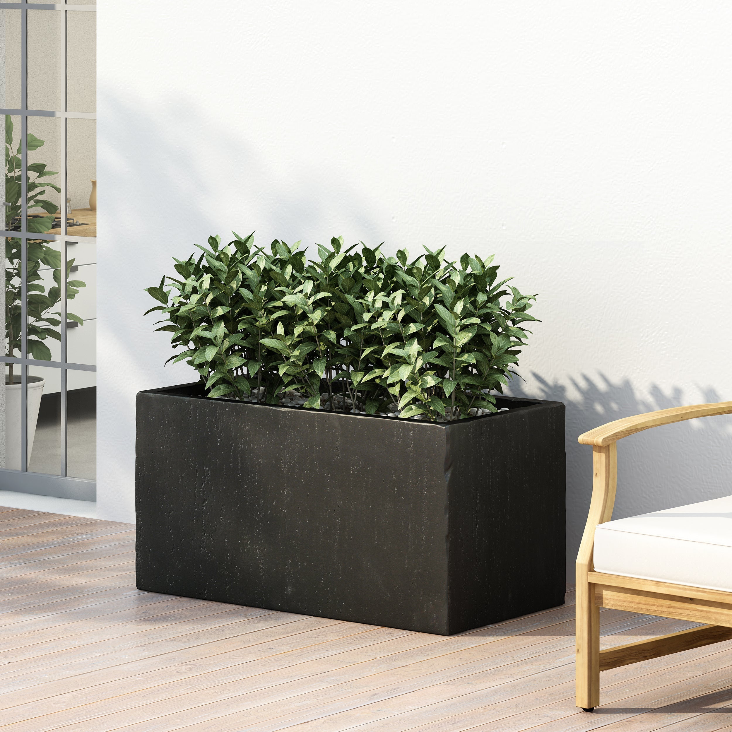 31.25' L Modern Outdoor MGO Planter in Black Finish