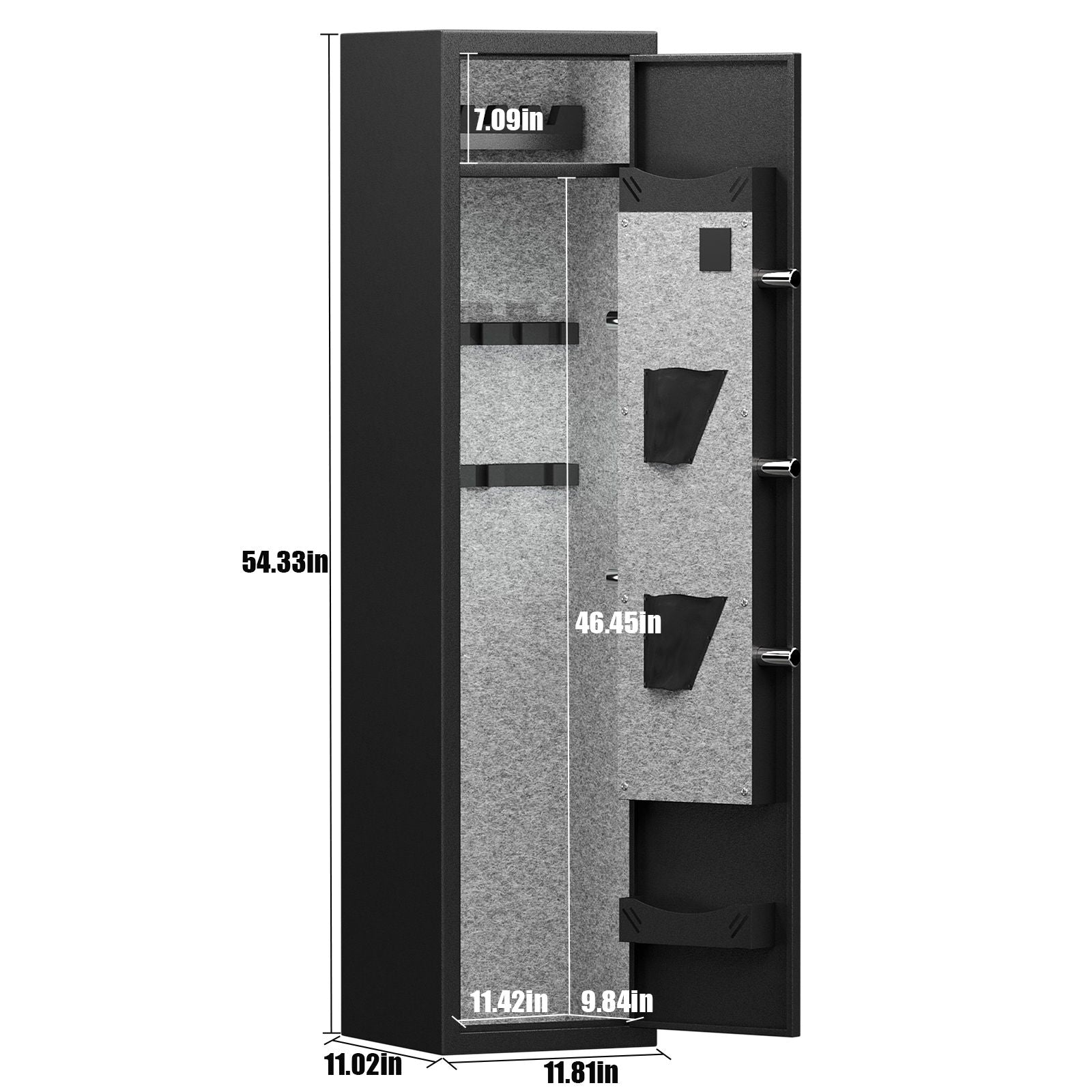 3 - 4 Gun Safe For Rifles And Pistols, Quick Access Password Gun Safe, High Security Metal Rifle Safe Locker With Removable Shelf And 2 Adjustable Gun Slots - Black - Best Buy Furniture