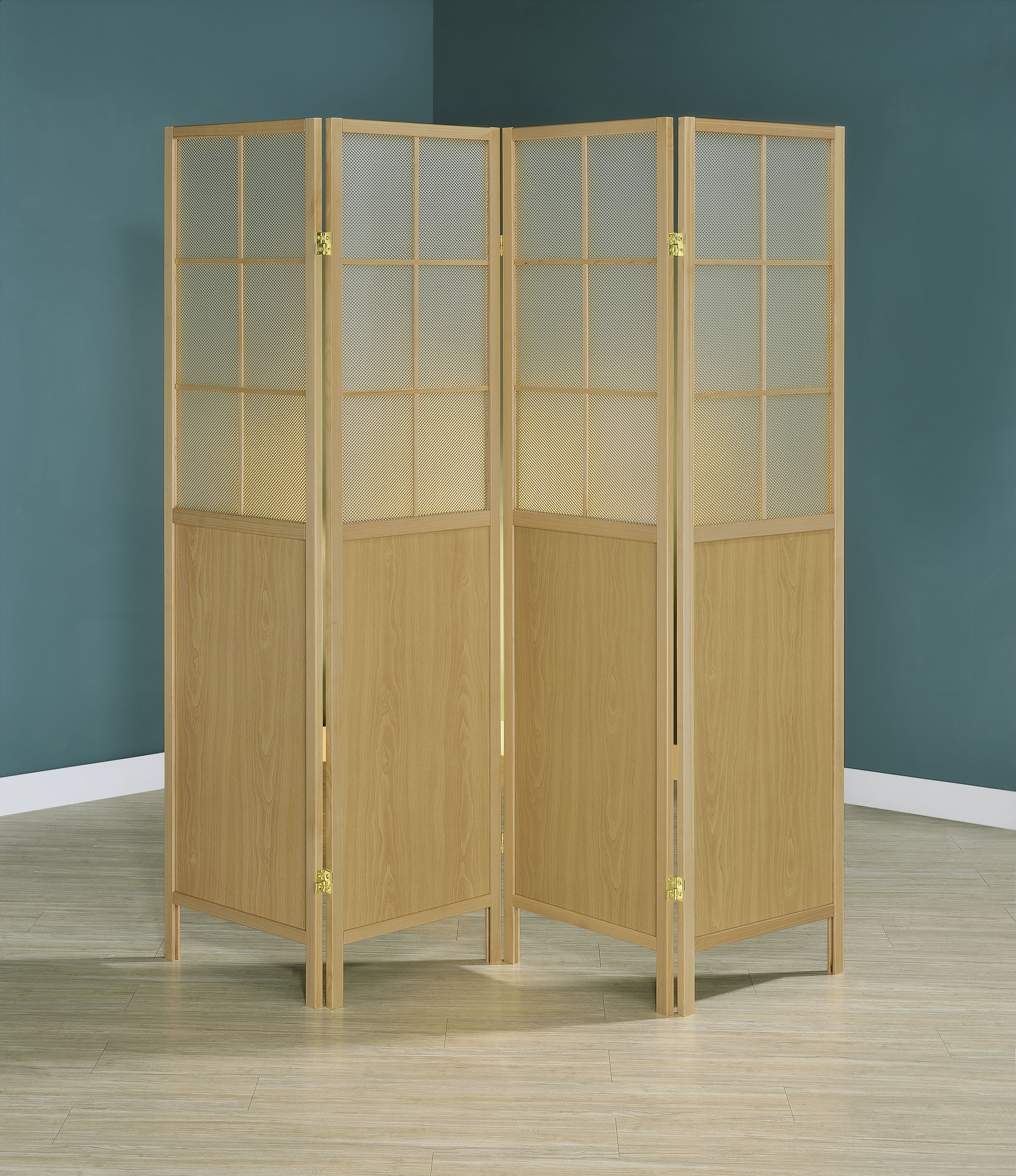Edwards 4-Panel Room Divider Folding Shoji Screen Natural-