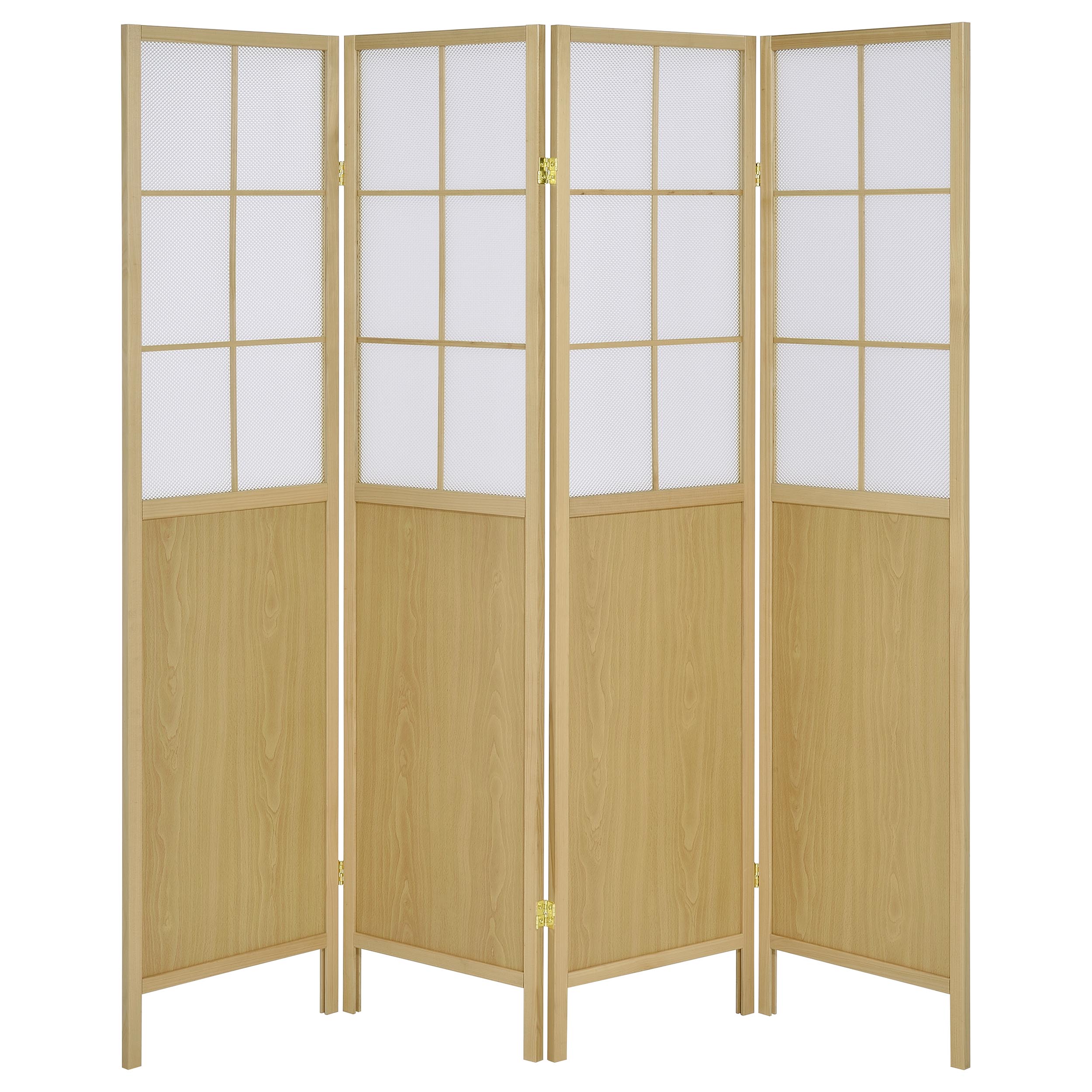 Edwards 4-Panel Room Divider Folding Shoji Screen Natural-