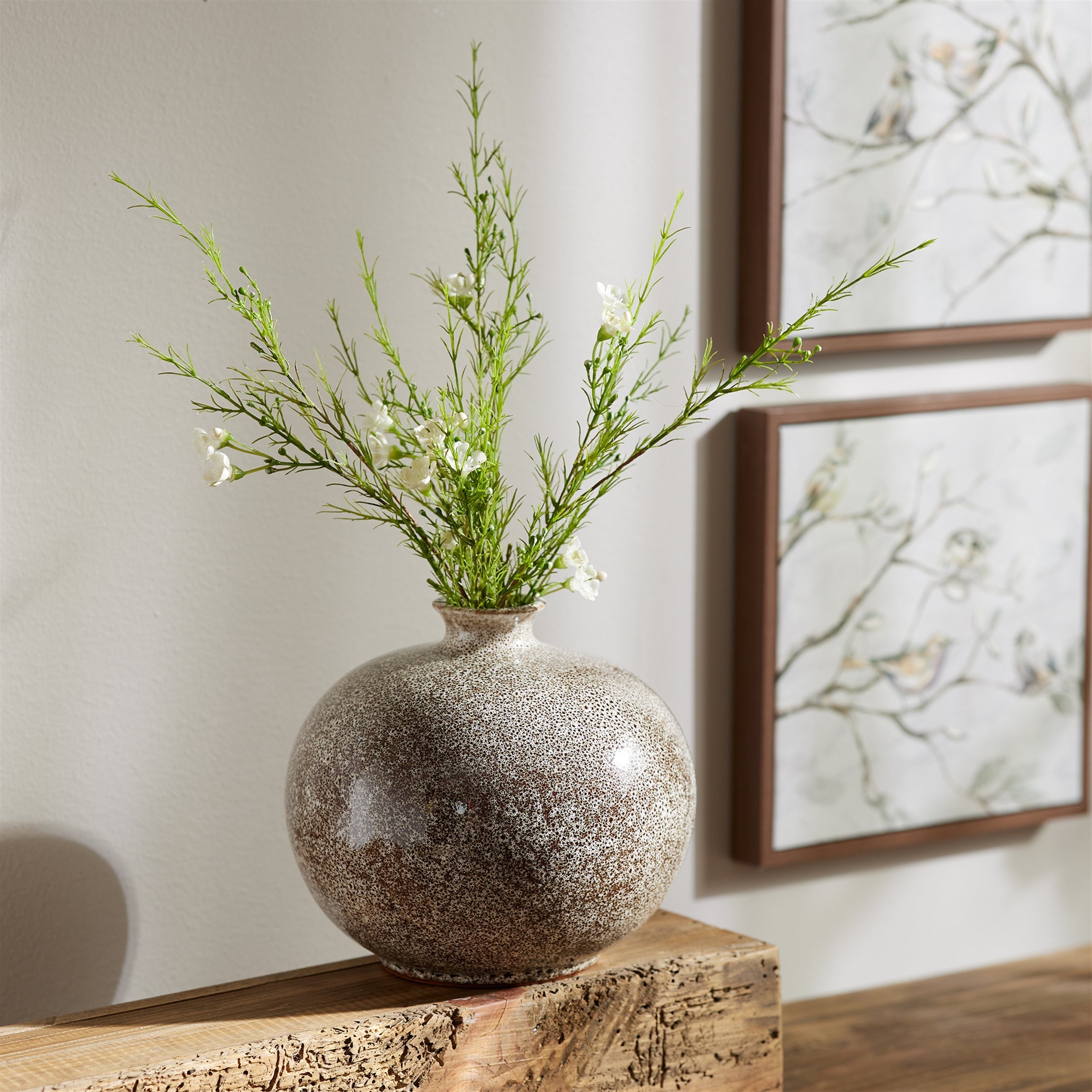 Speckled-ceramic-bottle-vase-(set-of-2)-Vases