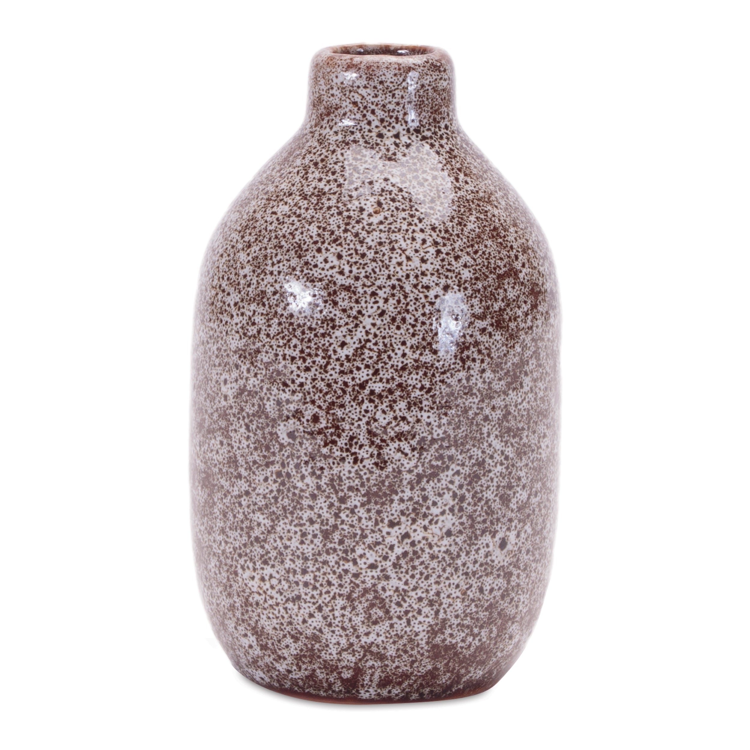 Speckled ceramic bottle vase (set of 2)
