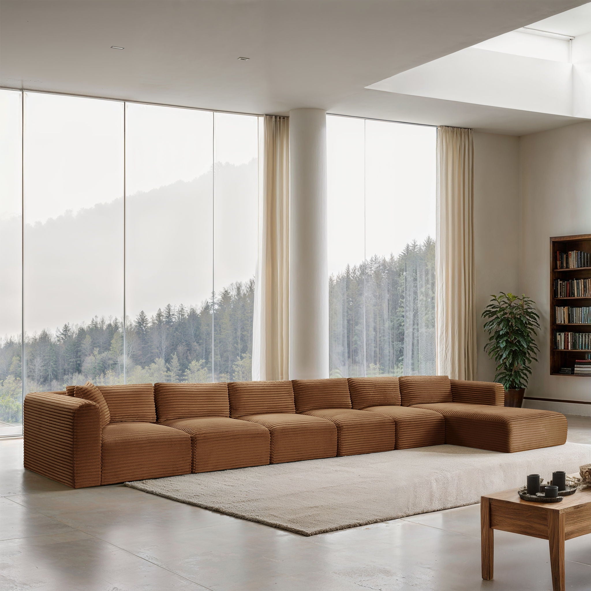 Shaggy - Fabric 6 Piece Modular Sectional With Chaise