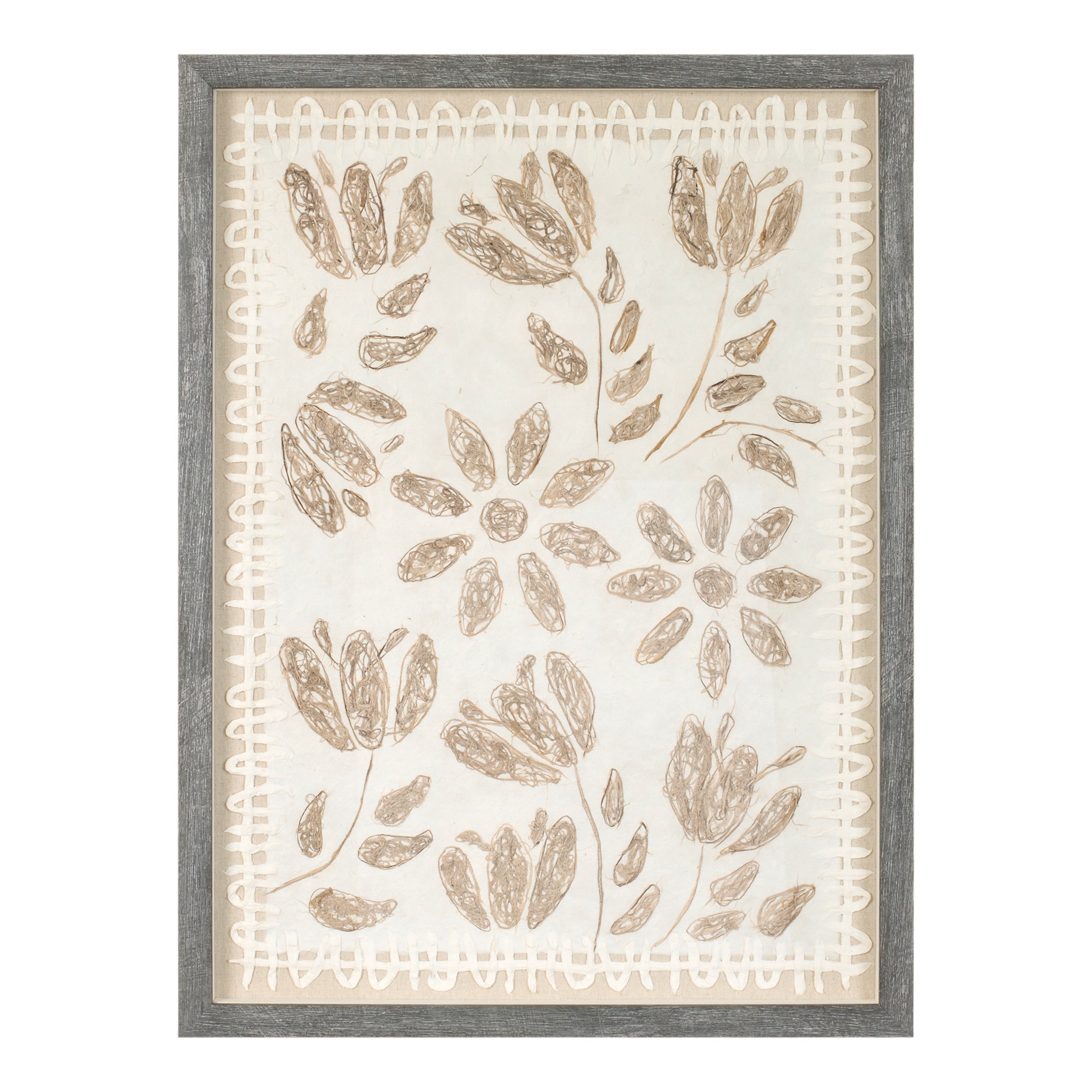 Framed Floral Wall Art Under Glass  (Set of 2)