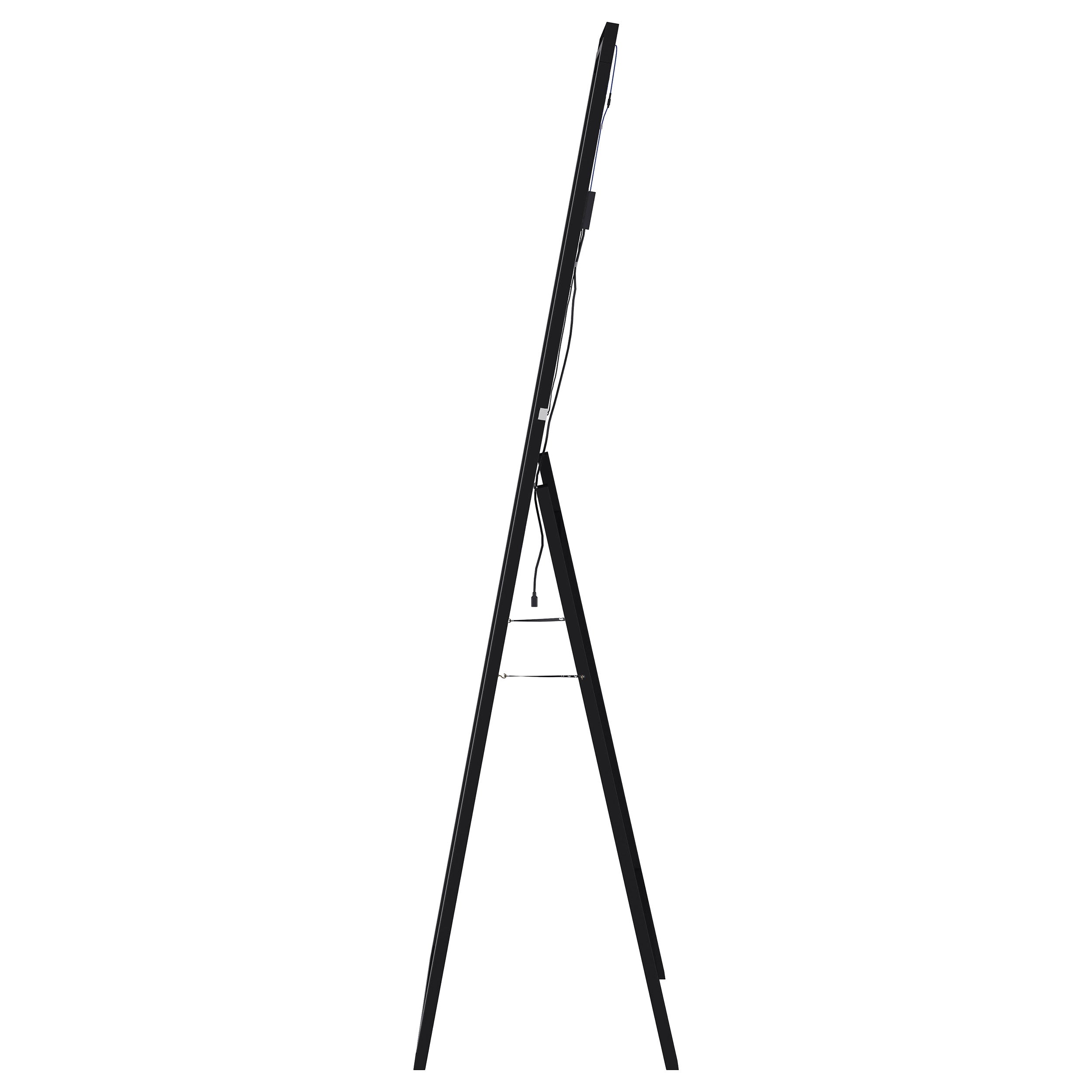 Windrose 28 x 67 Inch Tempered LED Standing Mirror Black-
