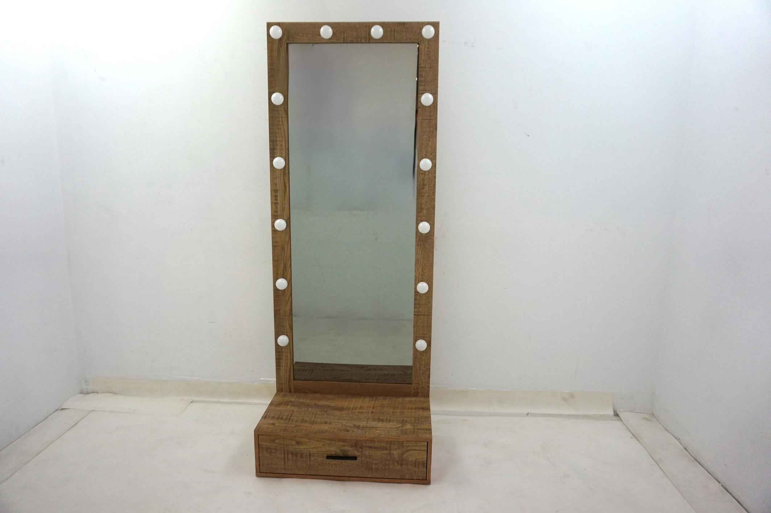 Spector 1-drawer Lighted Full-Length Floor Mirror Mango-