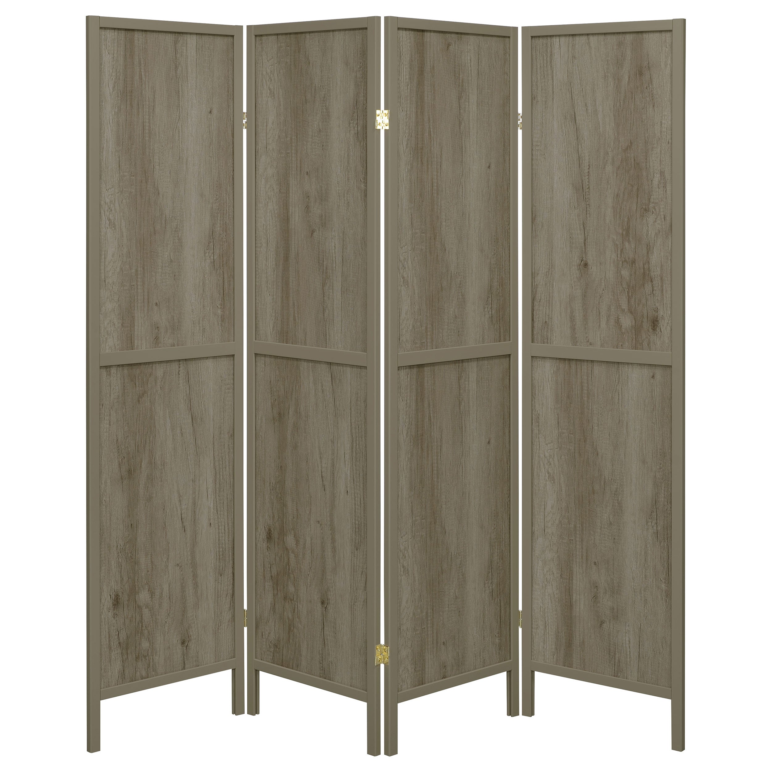 Deepika 4-Panel Room Divider Folding Screen Grey Driftwood-CoasterEveryday