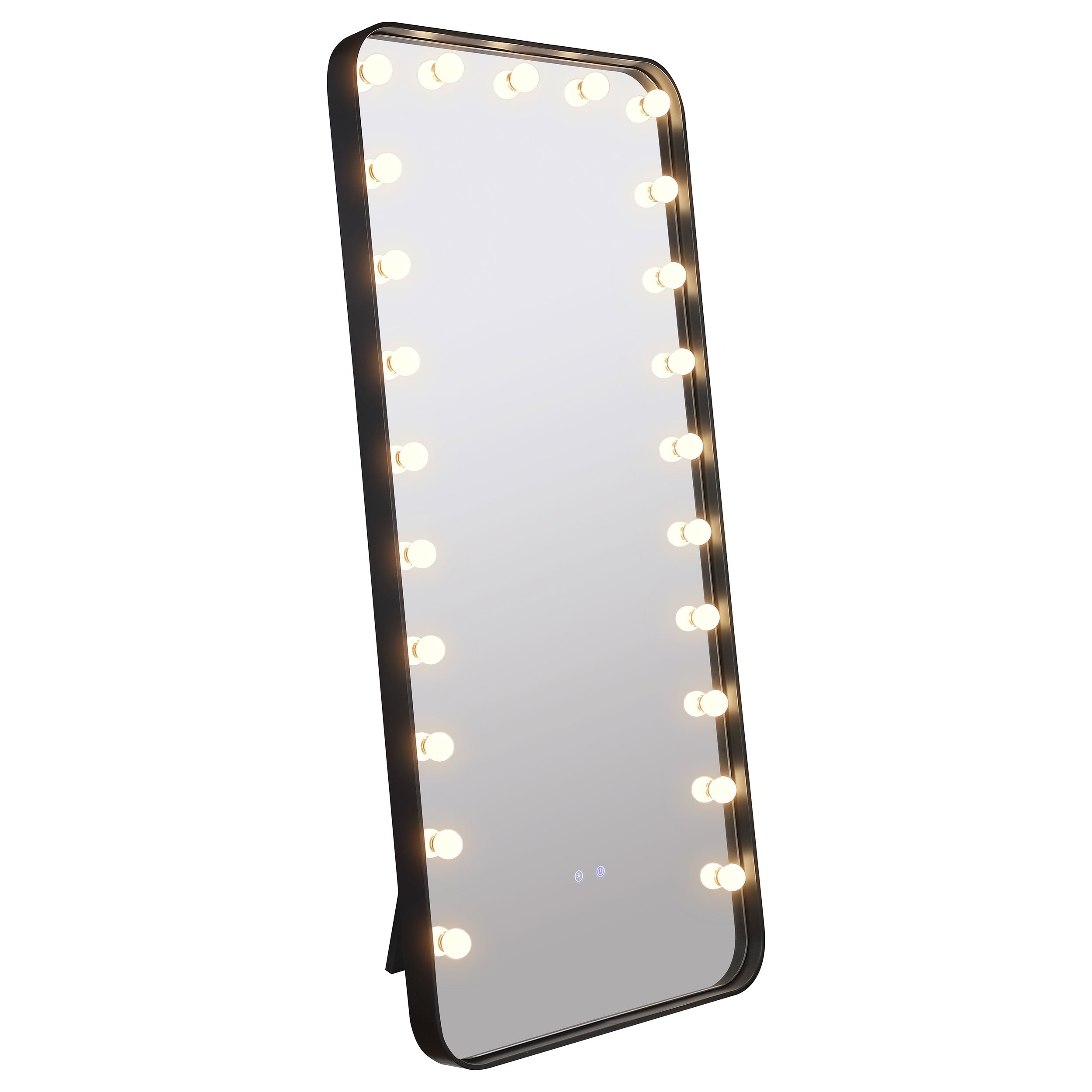 Canton 32 x 71 Inch LED Standing Mirror with Speakers Black-