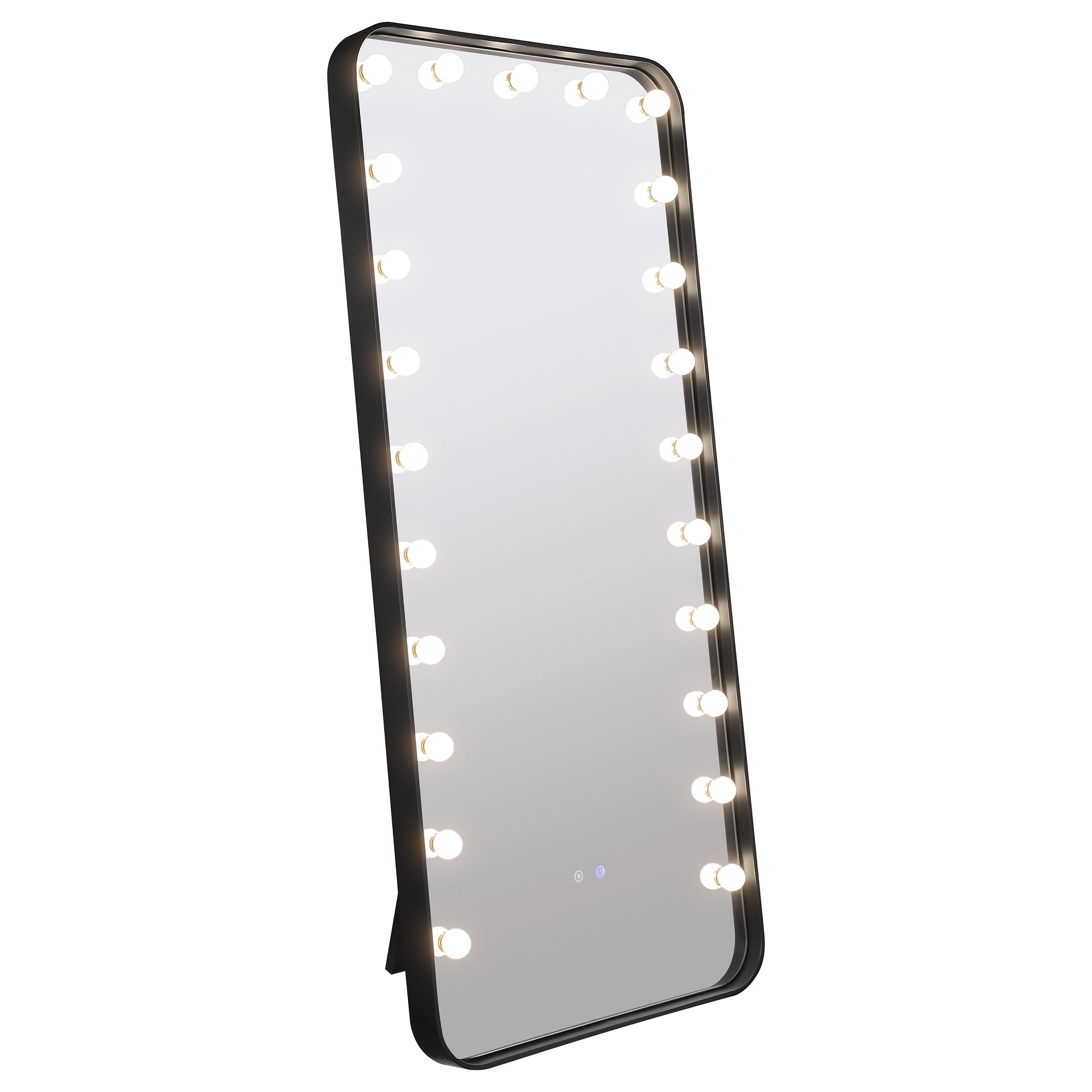 Canton 32 x 71 Inch LED Standing Mirror with Speakers Black-