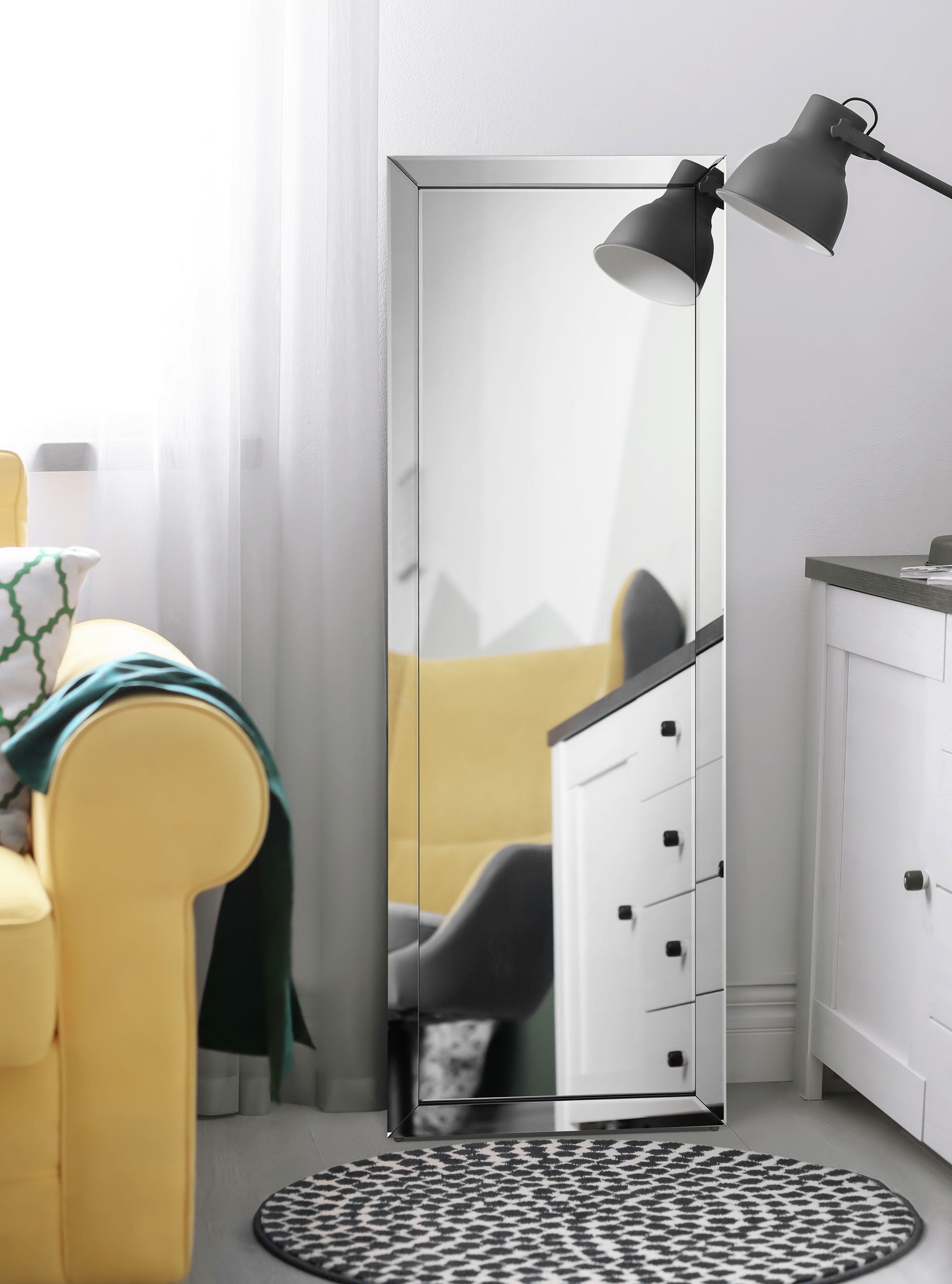 Soline 22 x 61 Inch Framed Standing Floor Mirror Silver-CoasterEveryday