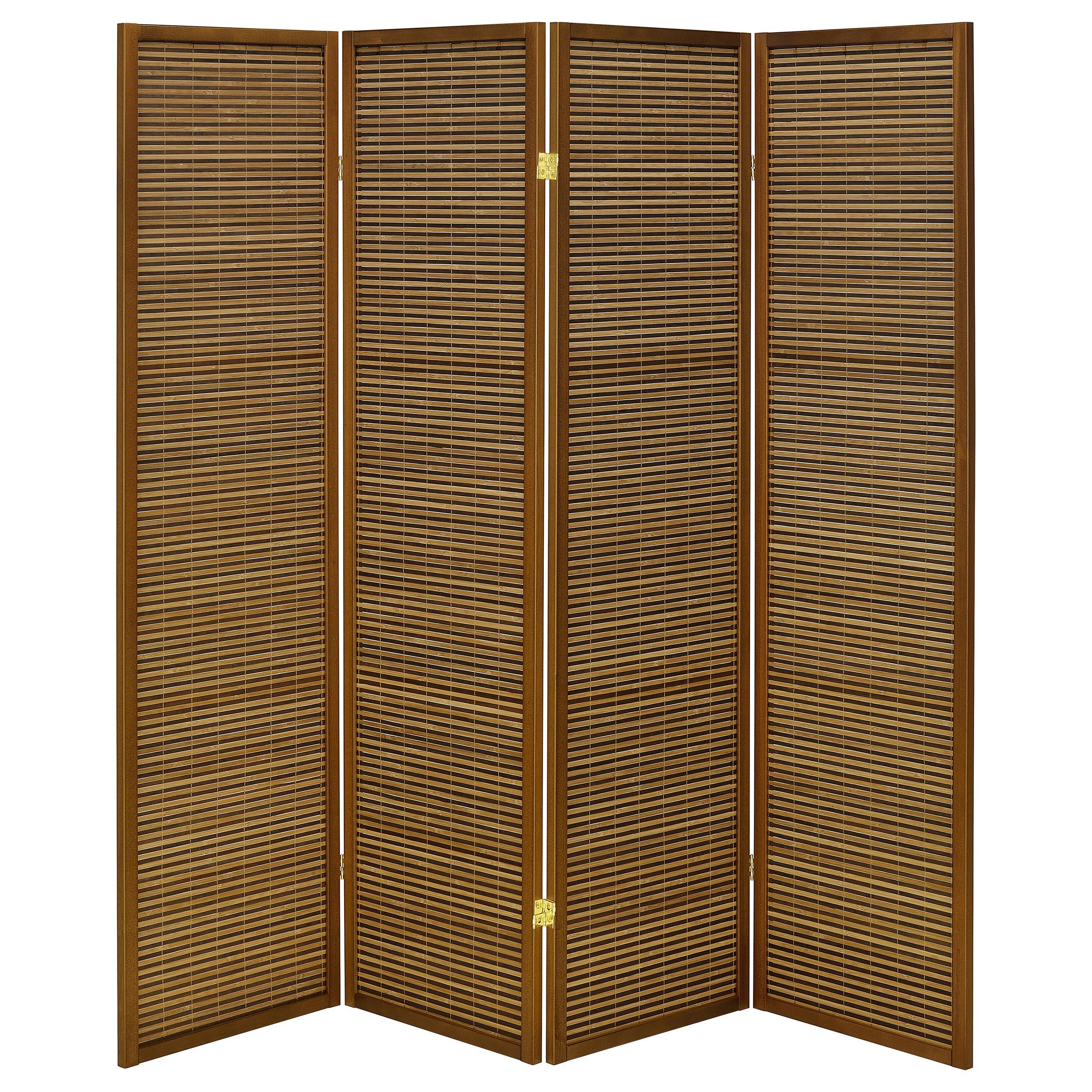 Browning 4-panel Bamboo Room Divider Folding Screen Walnut-
