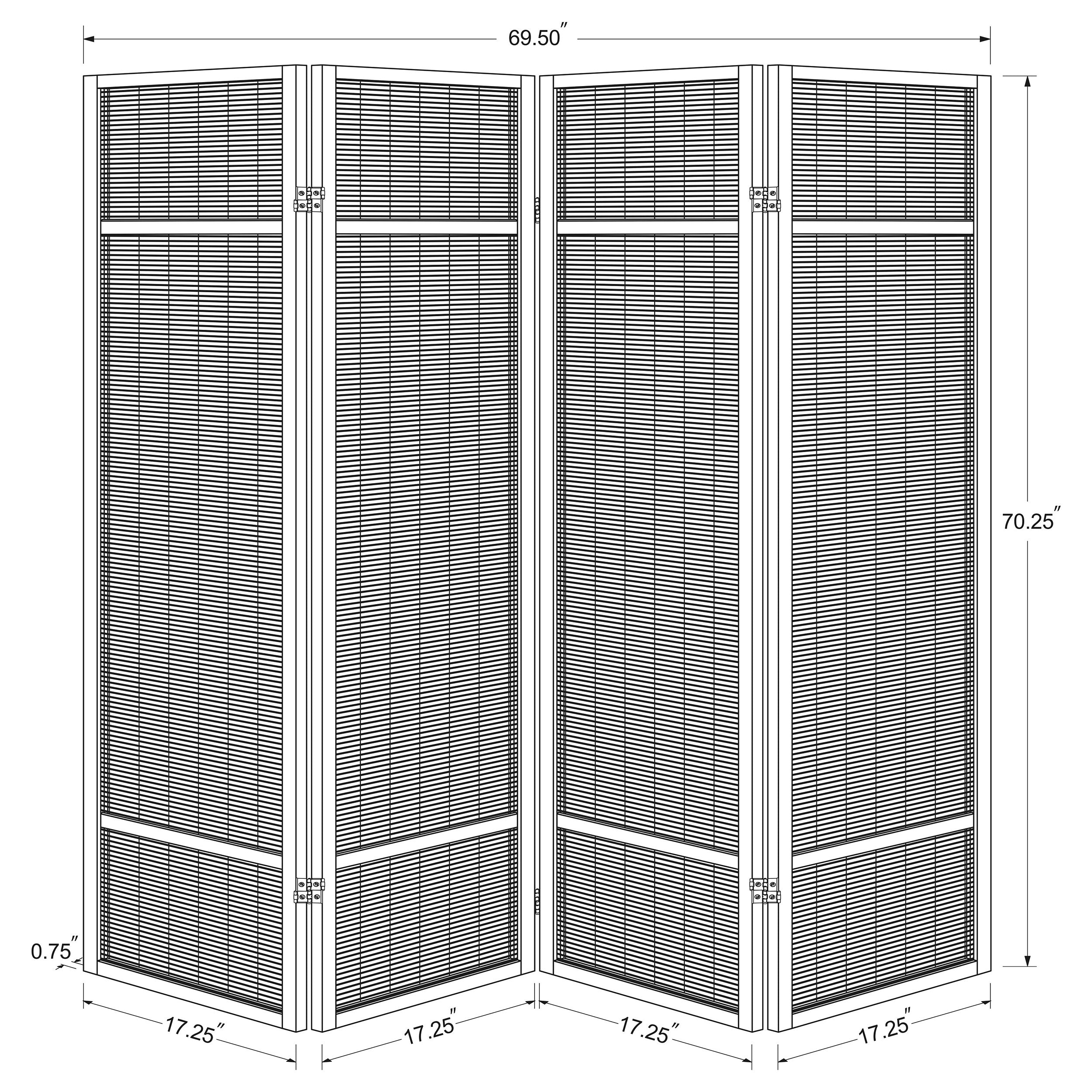 Pearce 4-panel Bamboo Room Divider Folding Screen Natural-