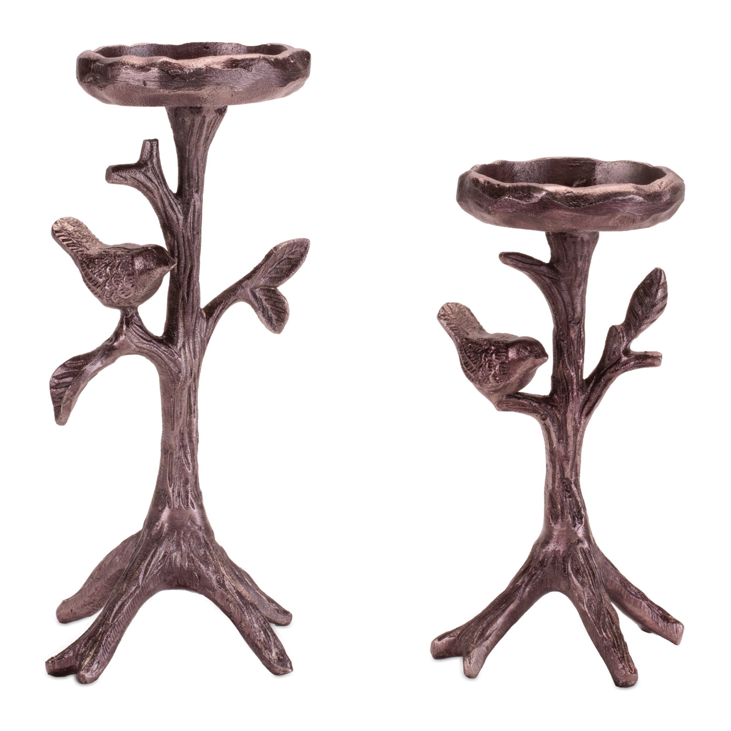 Metal-Bird-Branch-Candle-Holder-(Set-of-2)-Candle-Holders