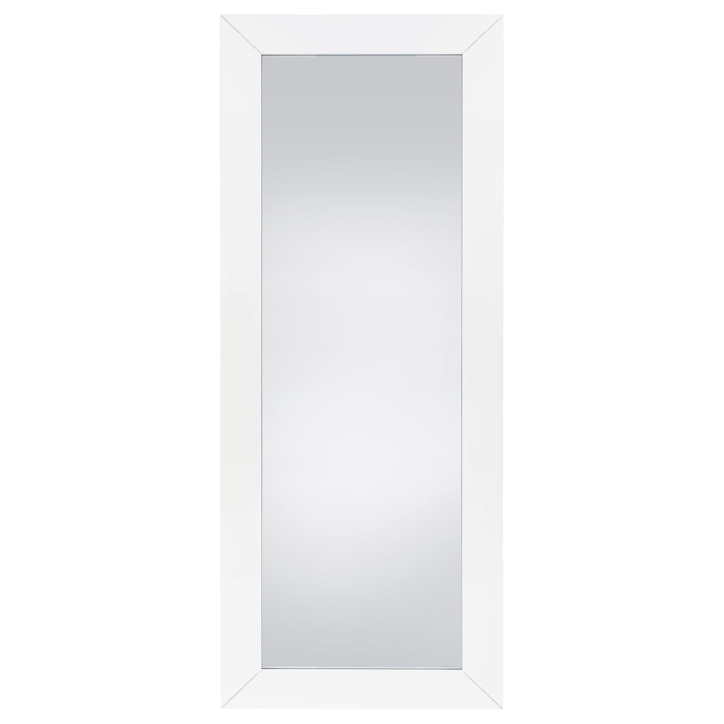 Cadence Tempered Glass Full Length Mirror White High Gloss-