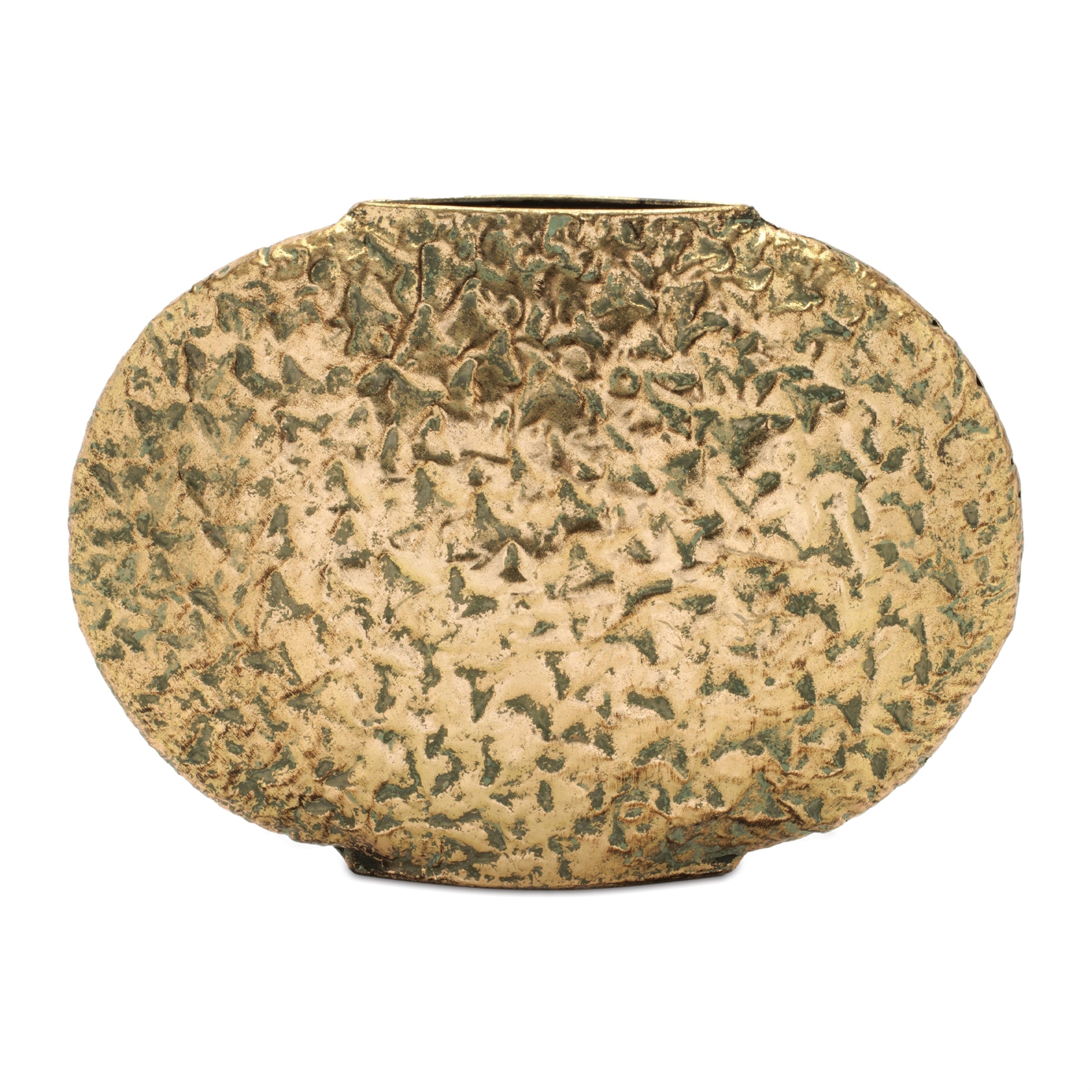 Distressed Flat Metal Vase (Set of 2)