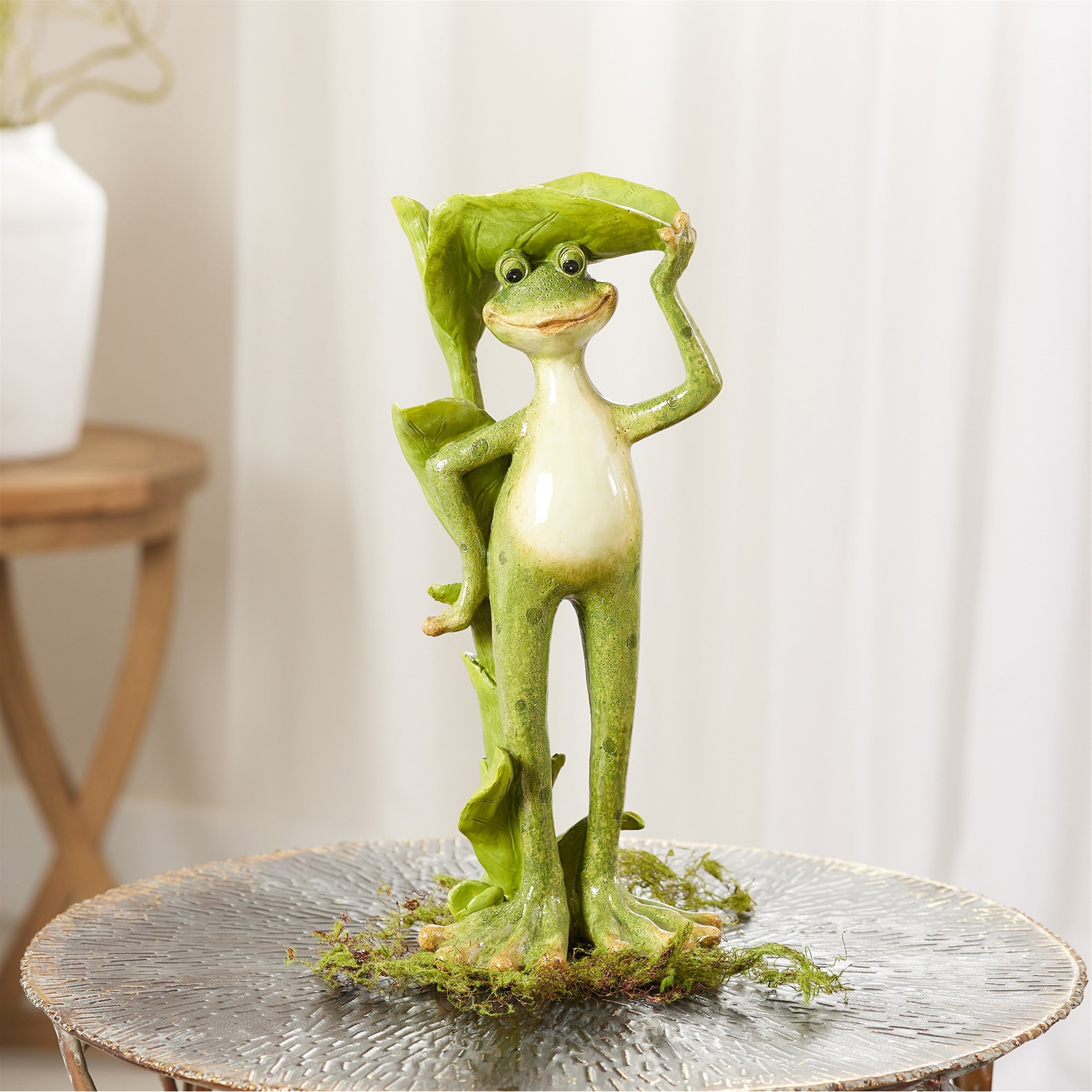 Frog-Statue-with-Birdbath-(Set-of-2)-Outdoor-Sculptures-&-Statues