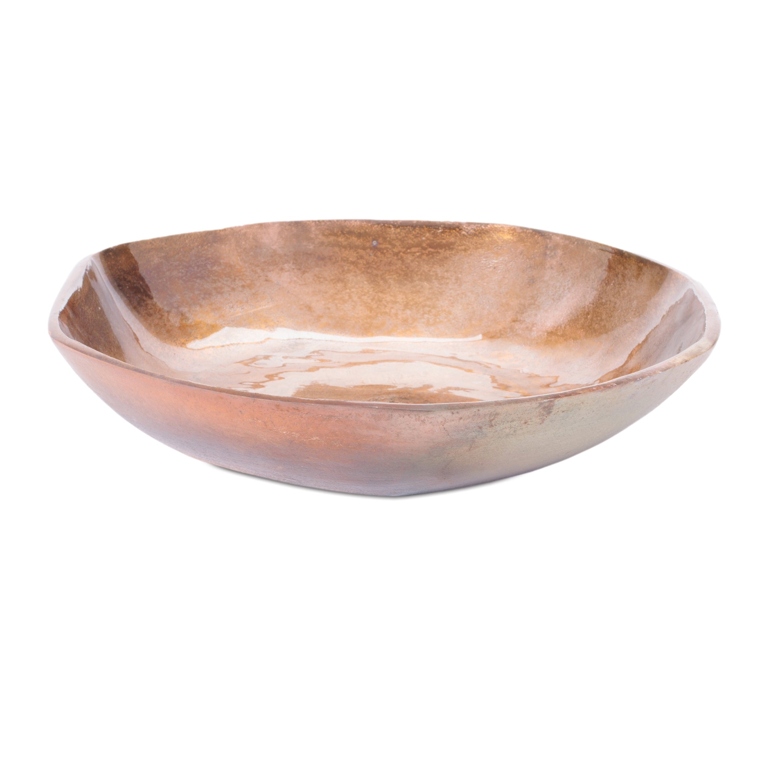 Metallic Aluminum Bowl 13.75"D