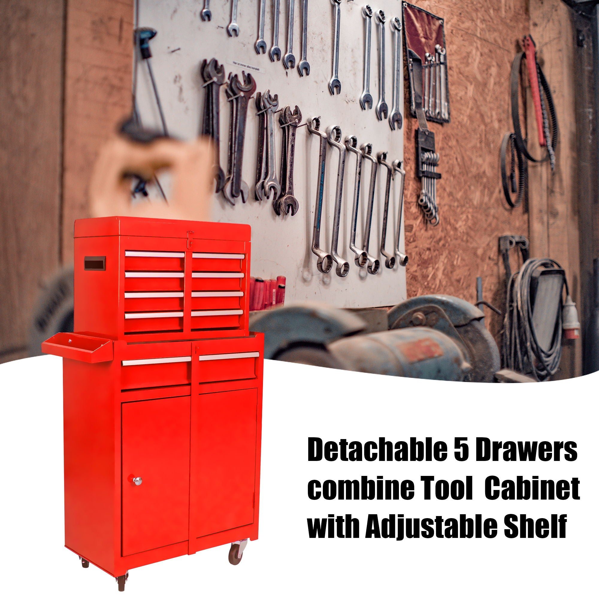 High Capacity Rolling Tool Chest With Wheels And Drawers, Storage Cabinet