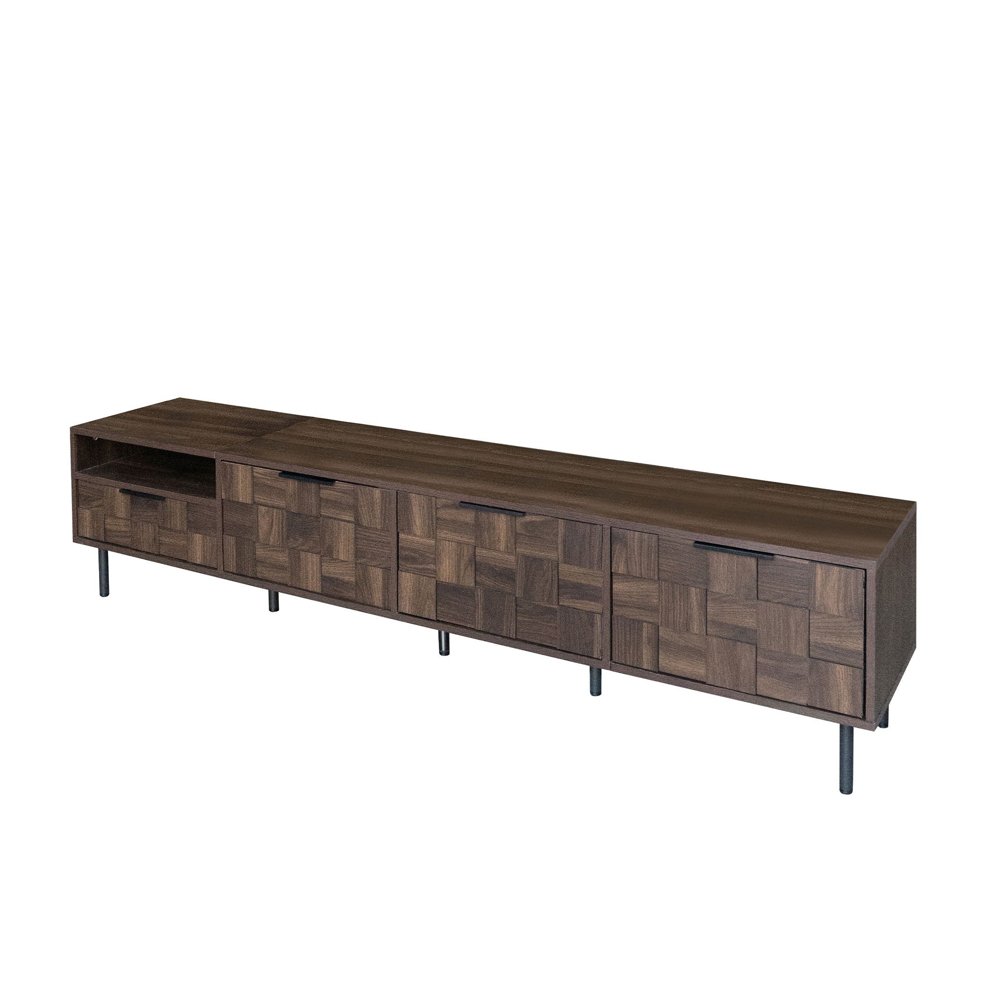 78" TV Stand With Storage Cabinets For Living Room - Walnut