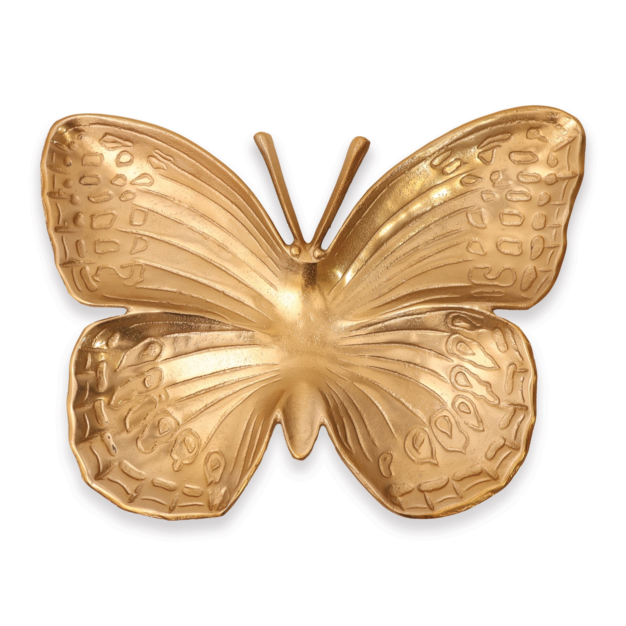Metallic Aluminum Butterfly Platter 23.5"L