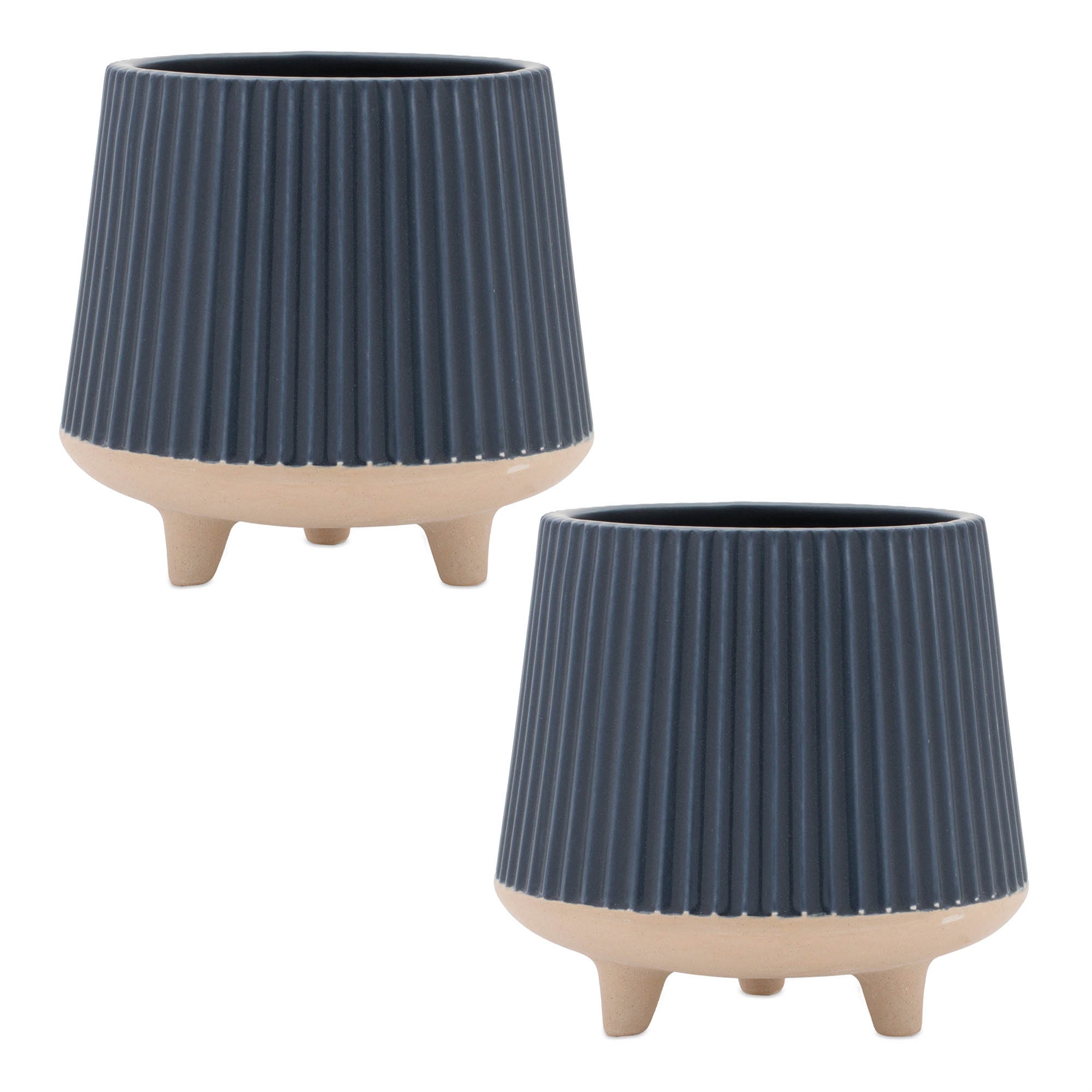 Ceramic-Ribbed-Footed-Planter-(Set-of-2)-Pots-&-Planters