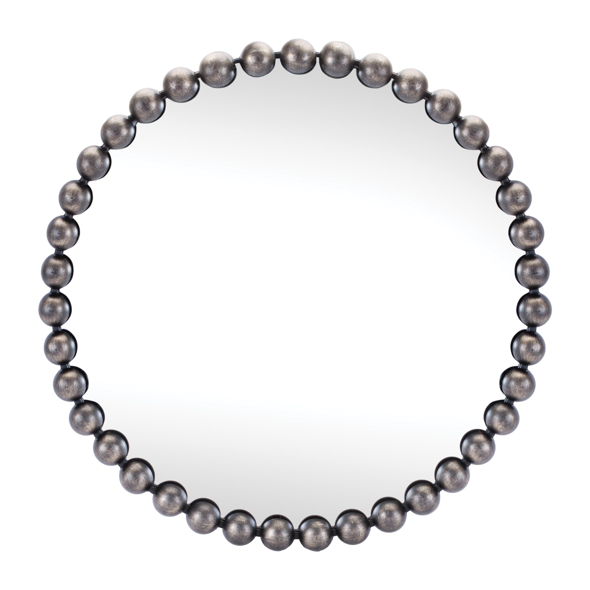 Round Beaded Metal Wall Mirror 23.5"D