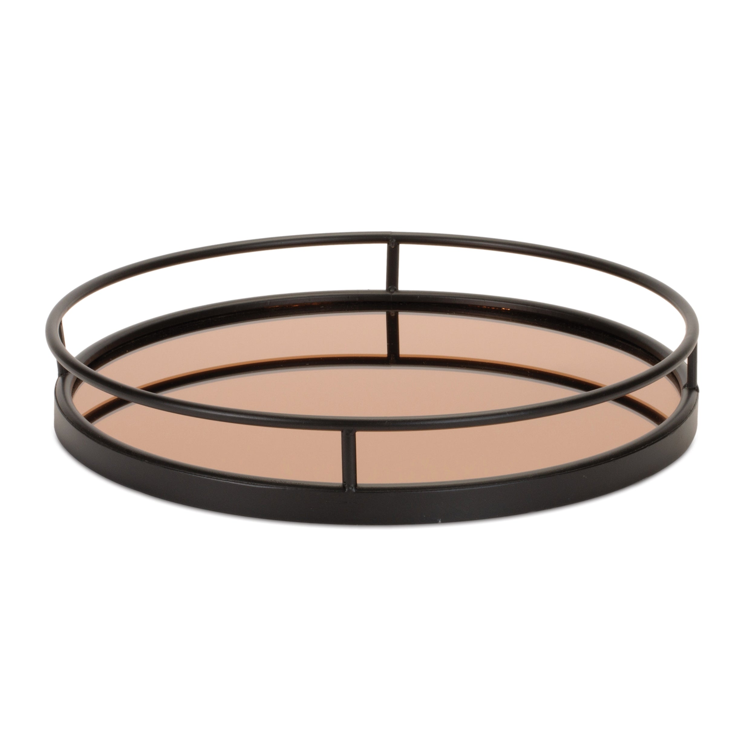 Mirror tray with modern metal frame (set of 2)