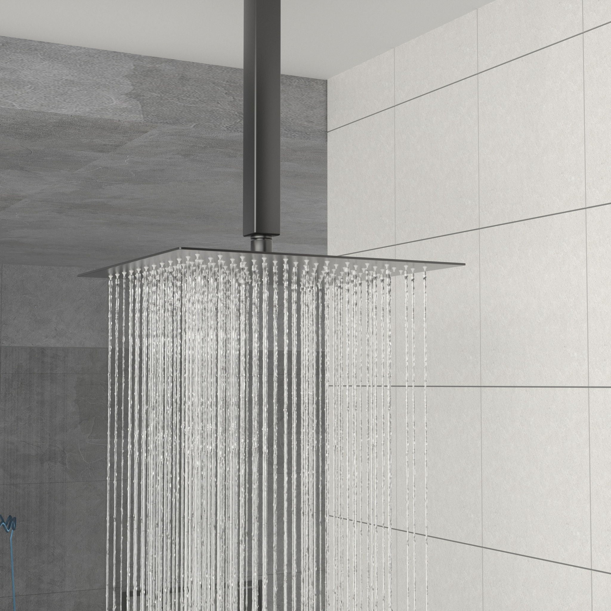 Luxury Dual Shower Head System 12" Ceiling Mount With Rough In Valve, Stainless Steel And Brass