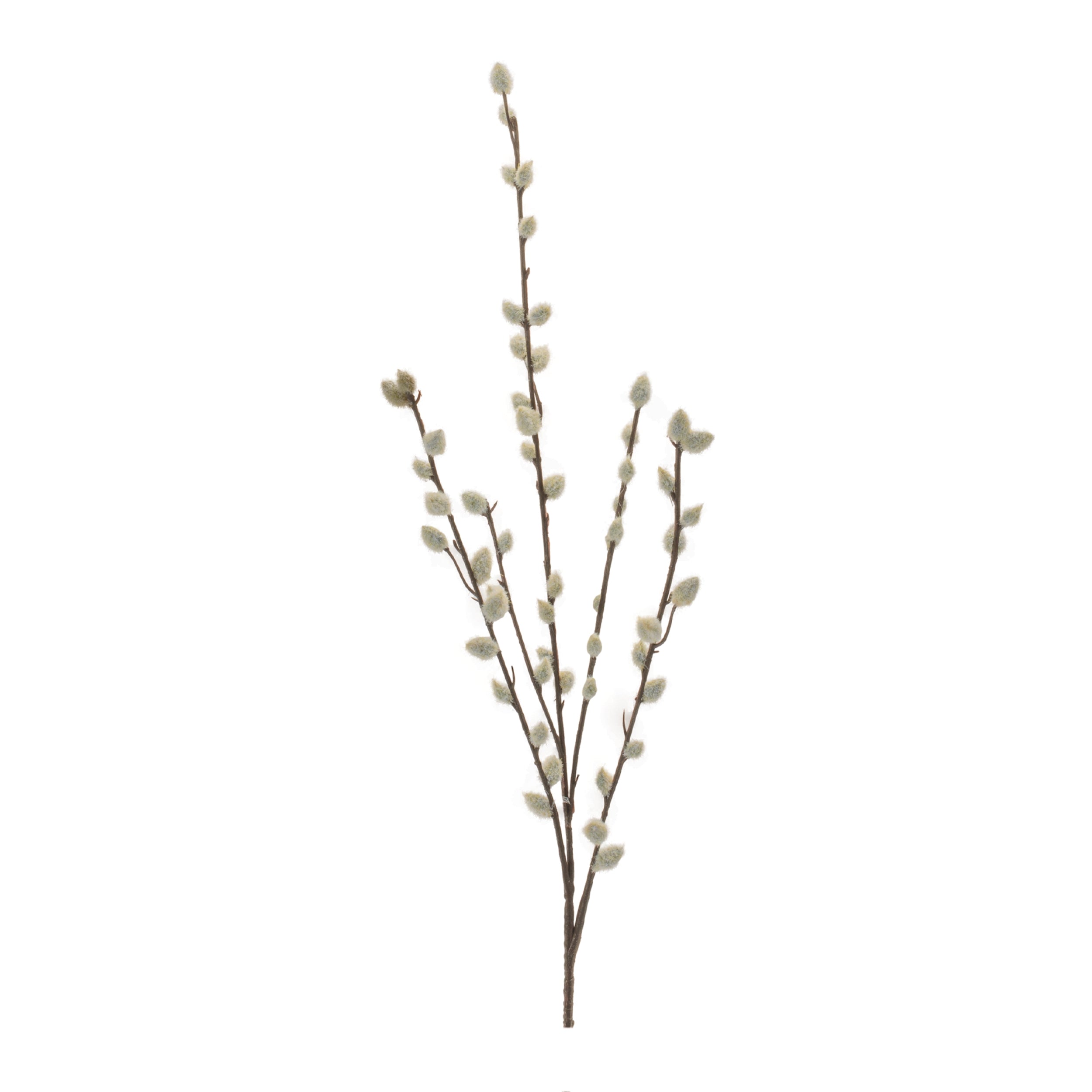 Pussy-Willow-Twig-Spray-(Set-of-6)-Artificial-Flowering-Plants