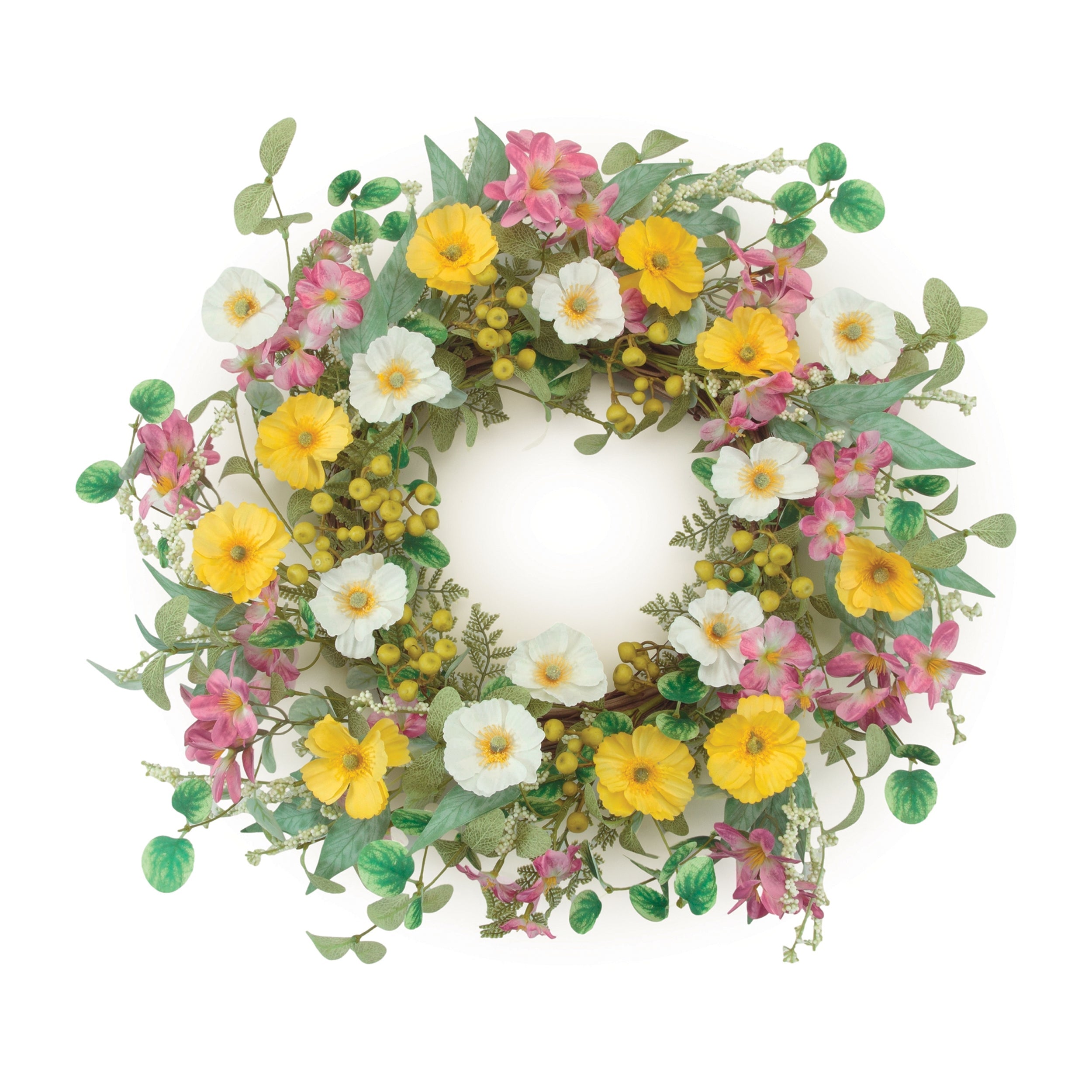 Mixed Poppy Floral Wreath 24"D