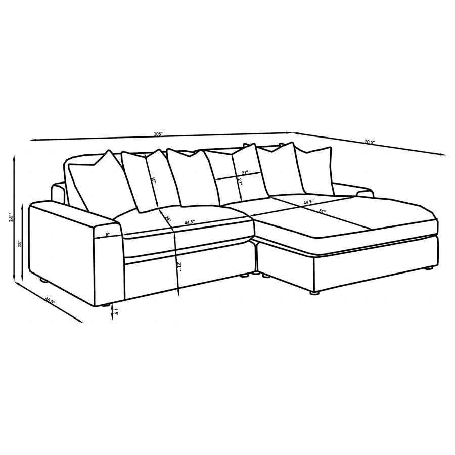 Blaine - Upholstered Reversible Chaise Sectional Sofa - Best Buy Furniture