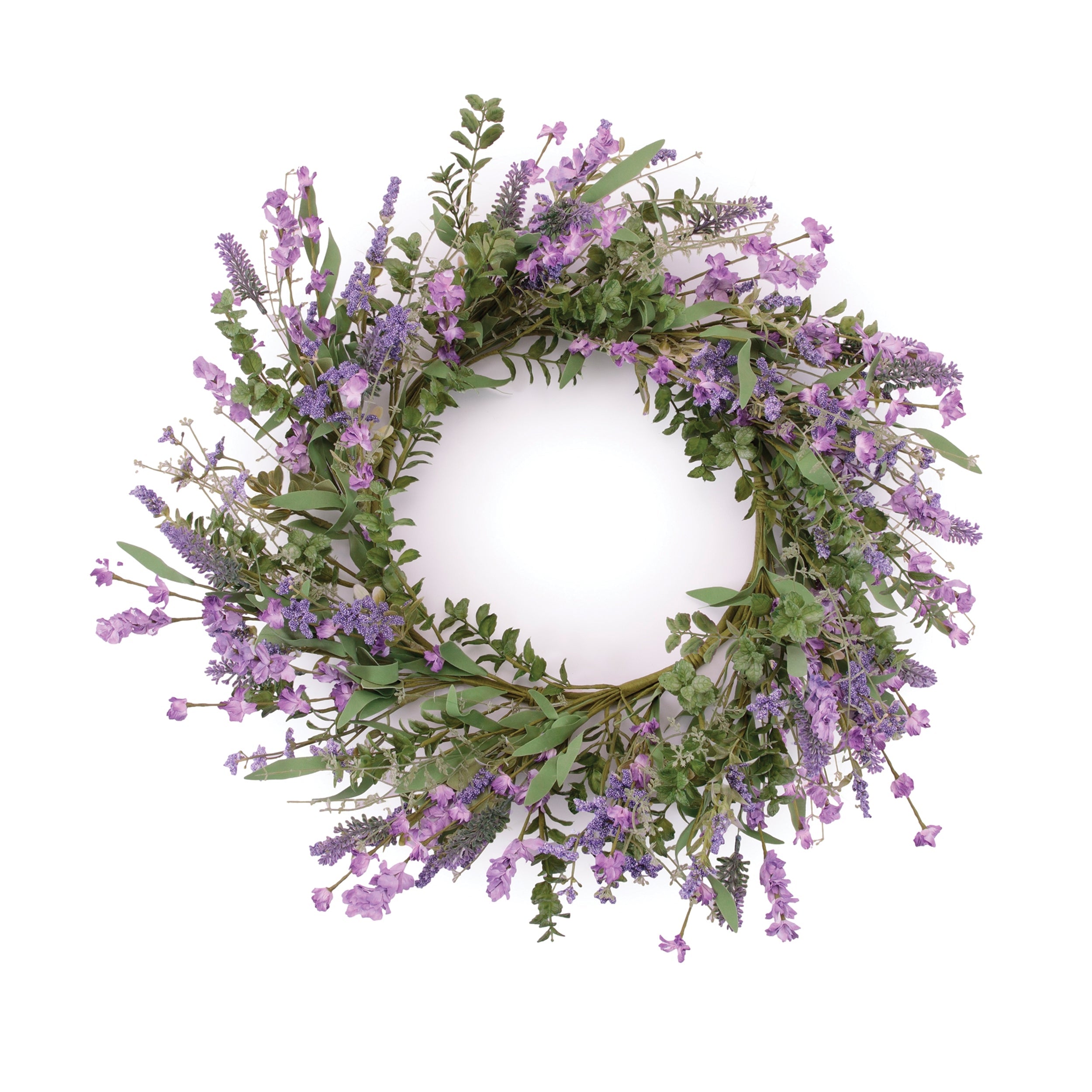 Mixed Lavender Floral Wreath 20"D